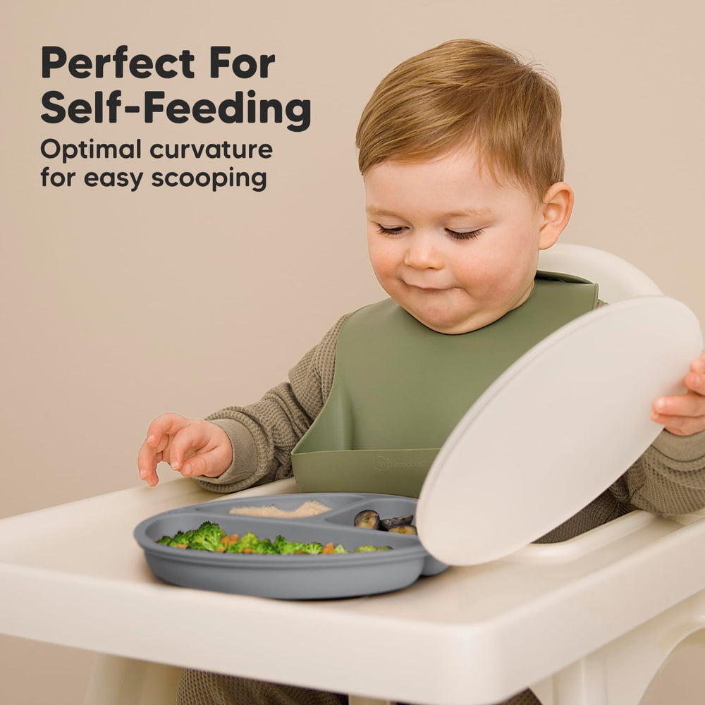 KeaBabies divided-section plate designed for varied foods and independent eating.