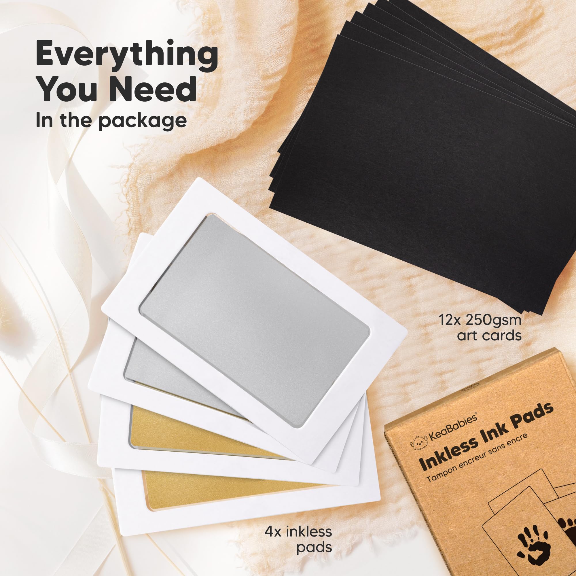 KeaBabies Dog Nose and Paw Print Kit creates pet keepsakes without smudges.