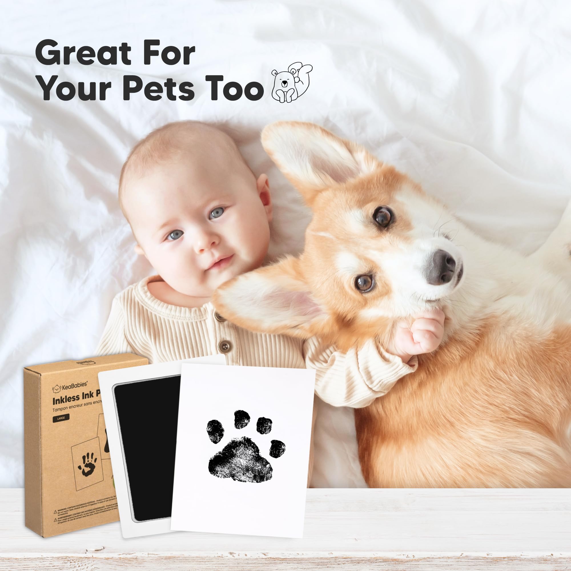 KeaBabies dog paw imprint option for keepsake memories