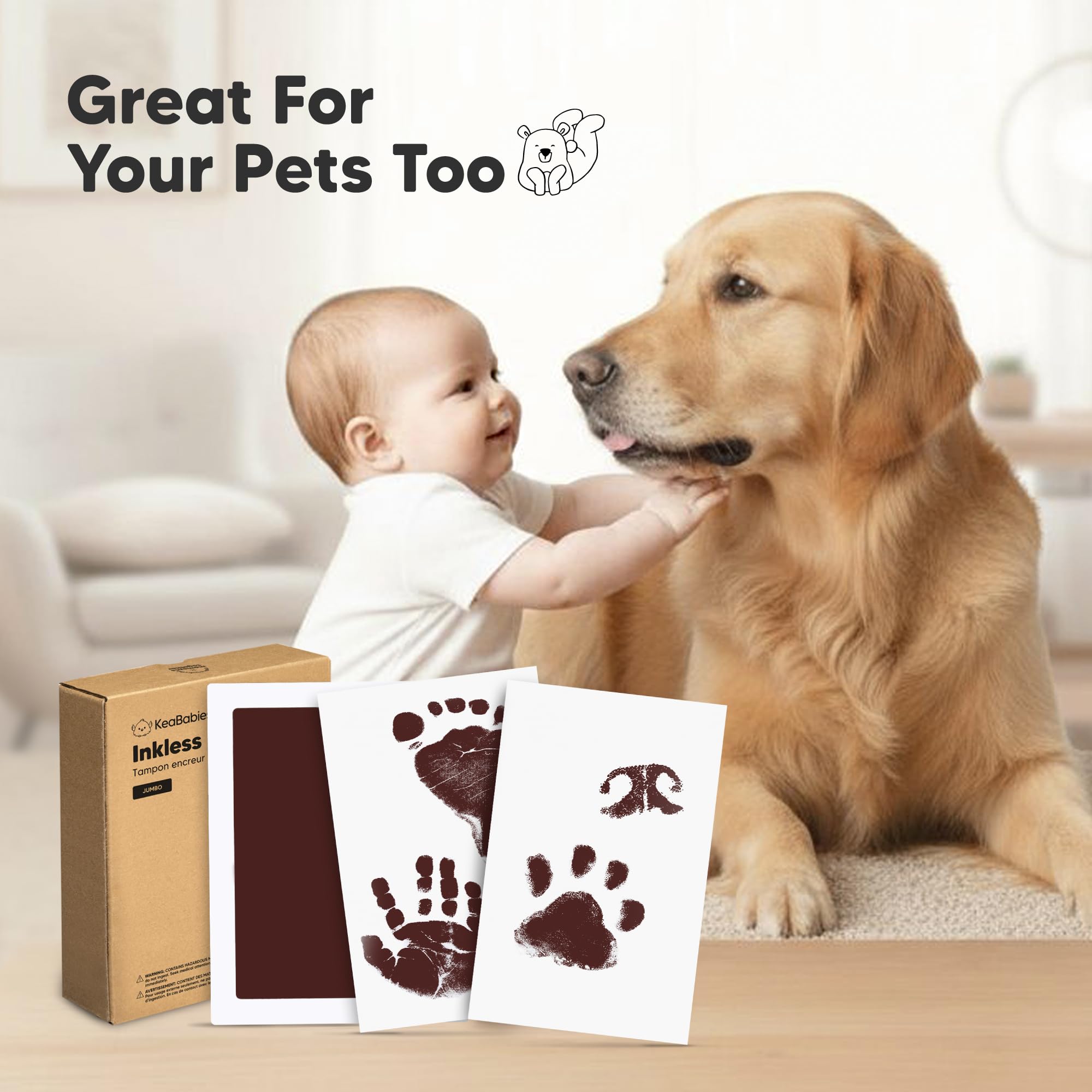 KeaBabies dog paw print option creates a playful reminder of a pet