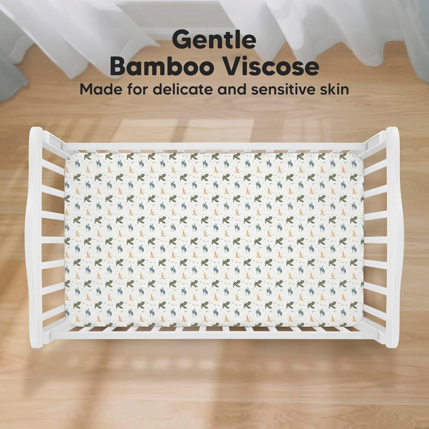 KeaBabies Dragon Tale bamboo crib sheet provides breathable comfort for naps