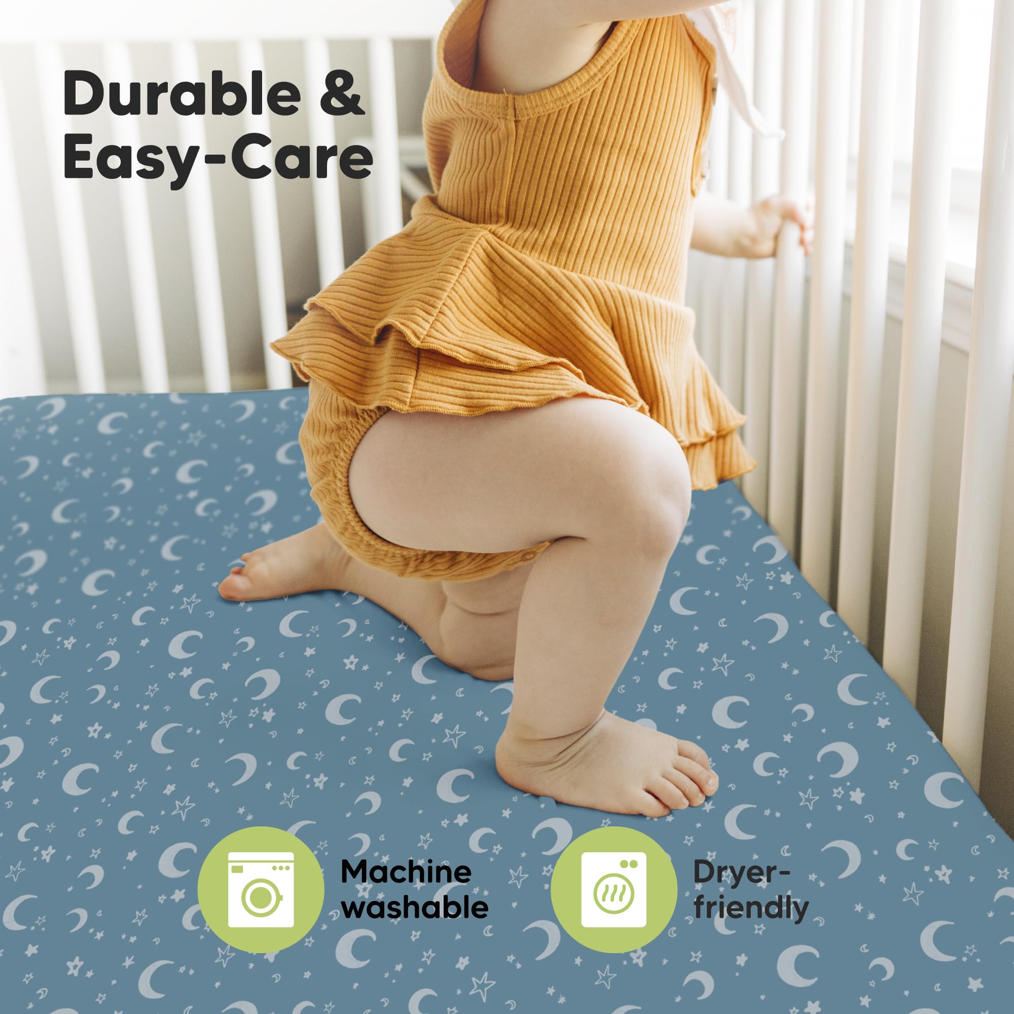 KeaBabies bamboo crib sheet stays gentle on sensitive skin