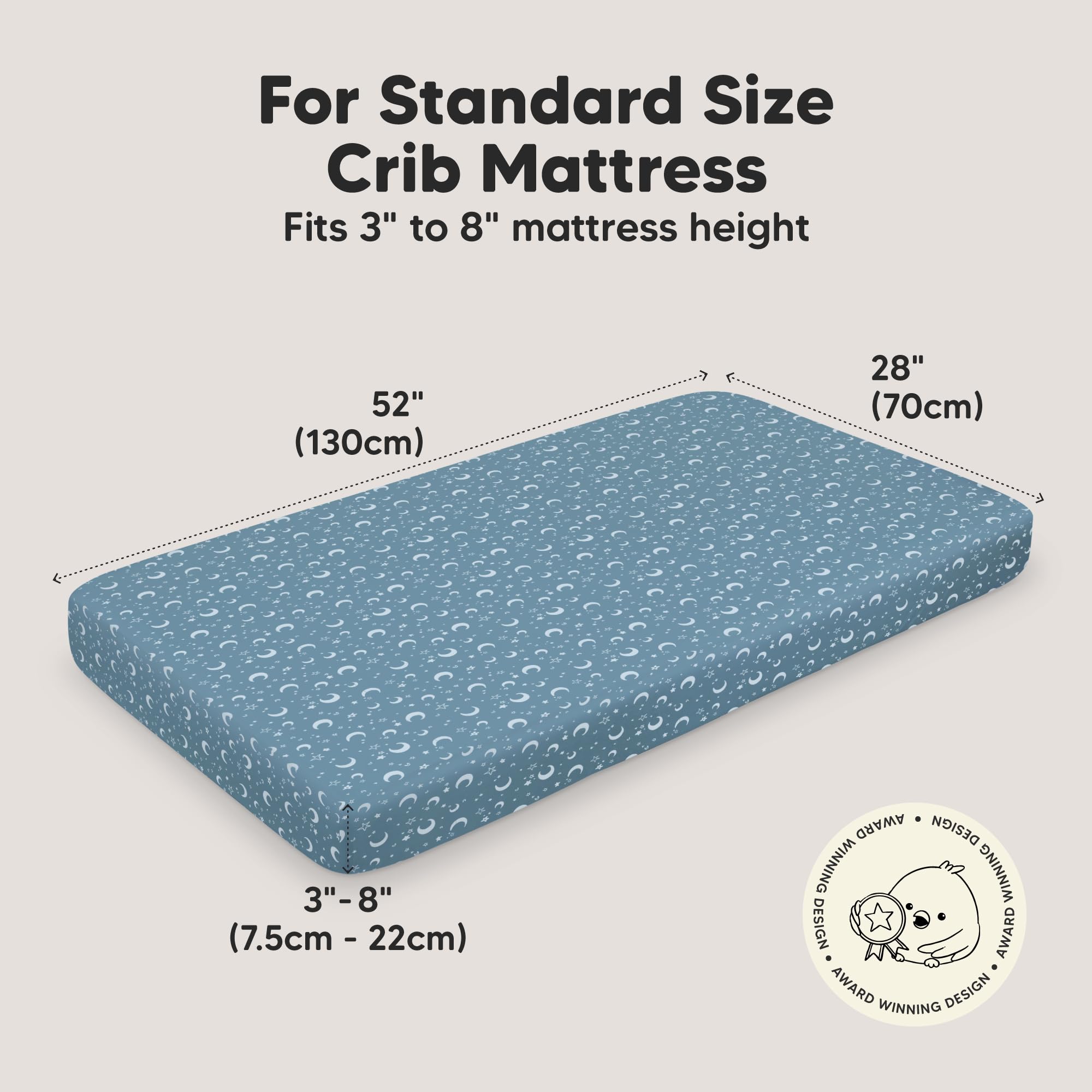 KeaBabies Isla crib sheet shows SnugFit stretch for easy fitting