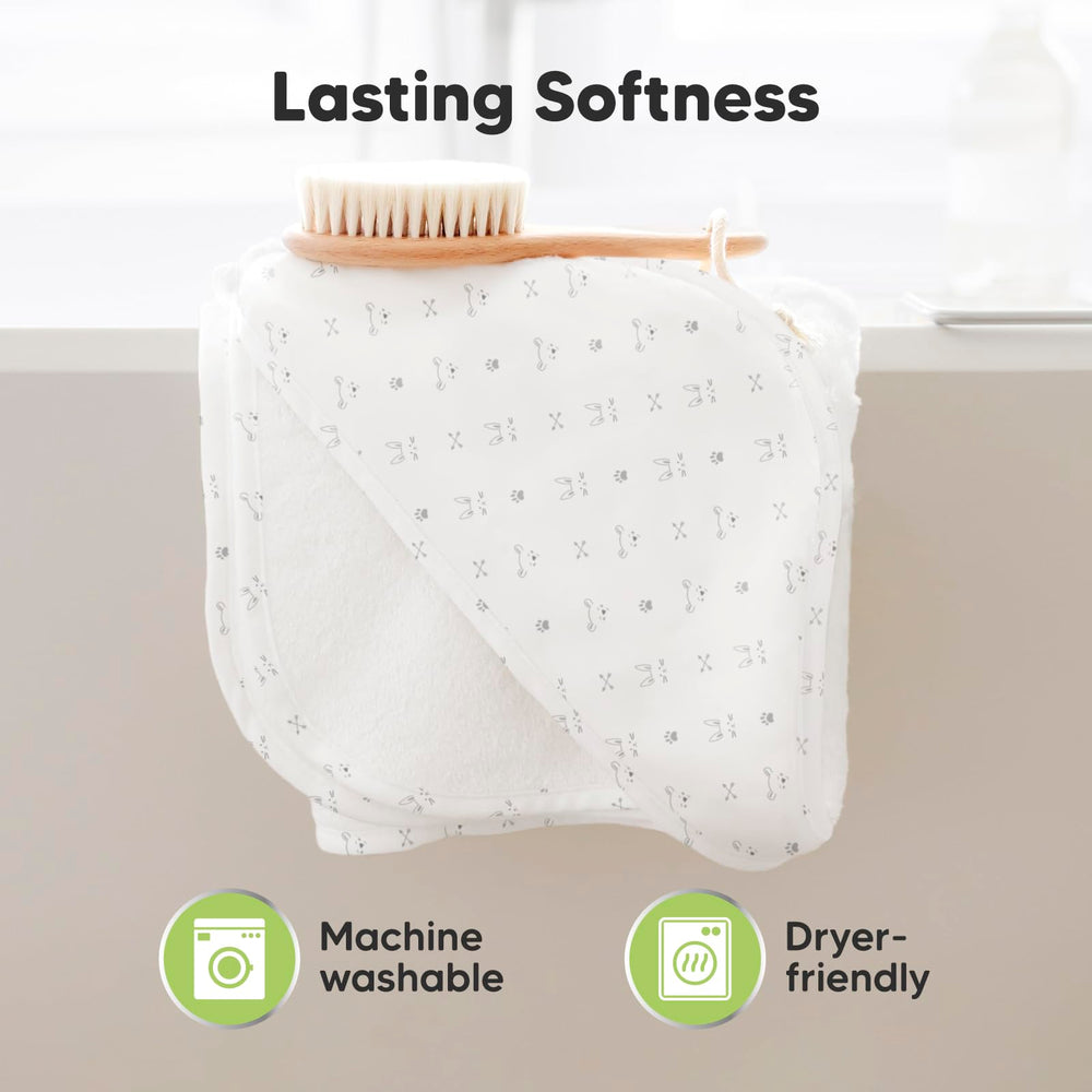KeaBabies durable towel machine washable and dryer friendly.