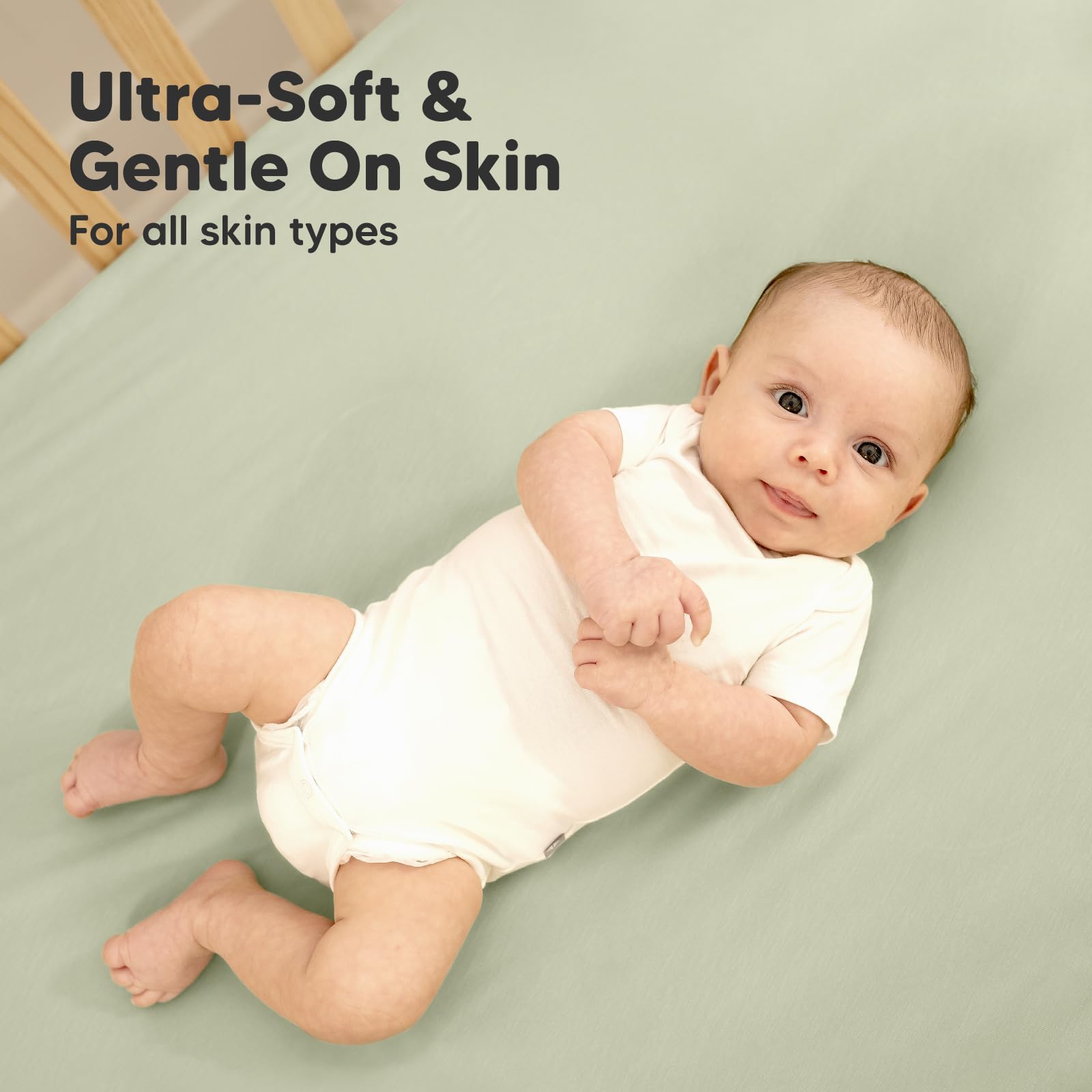 KeaBabies machine washable crib sheet ready for easy care.