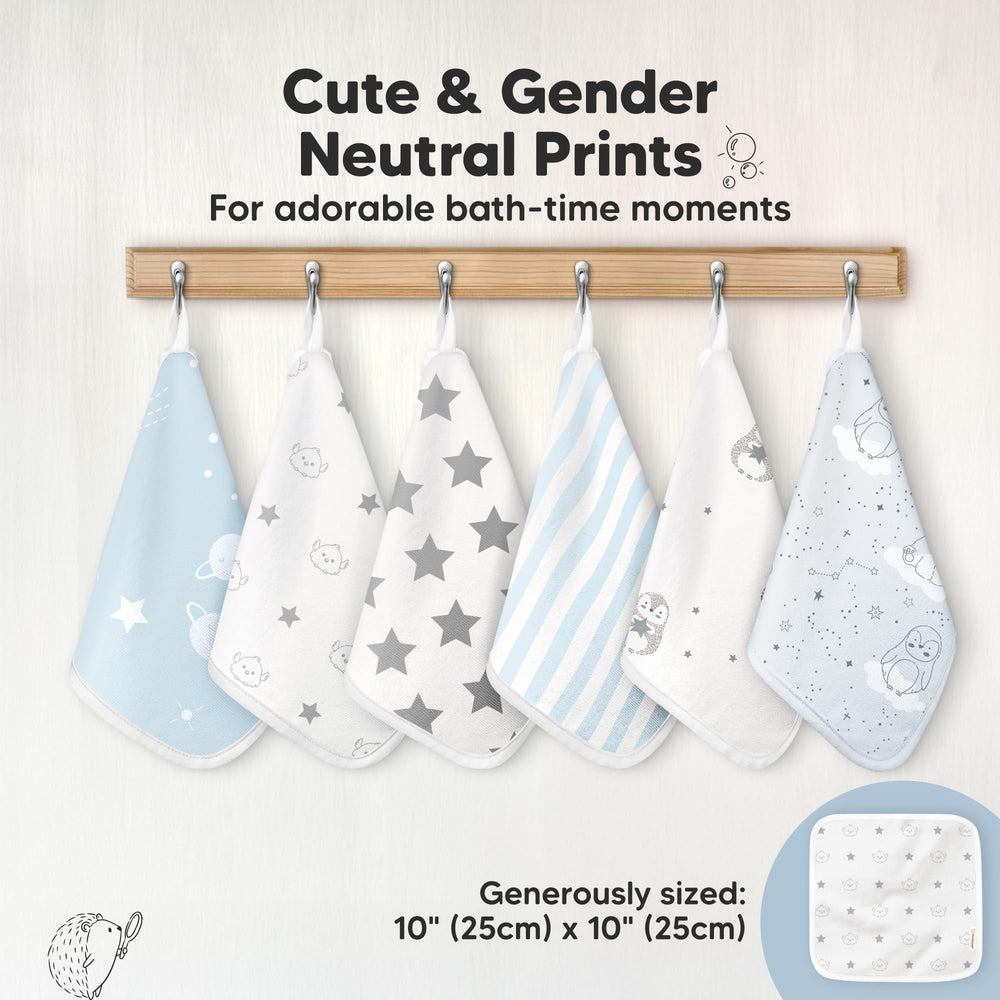 Durable KeaBabies washcloths double as baby towels and burp cloths