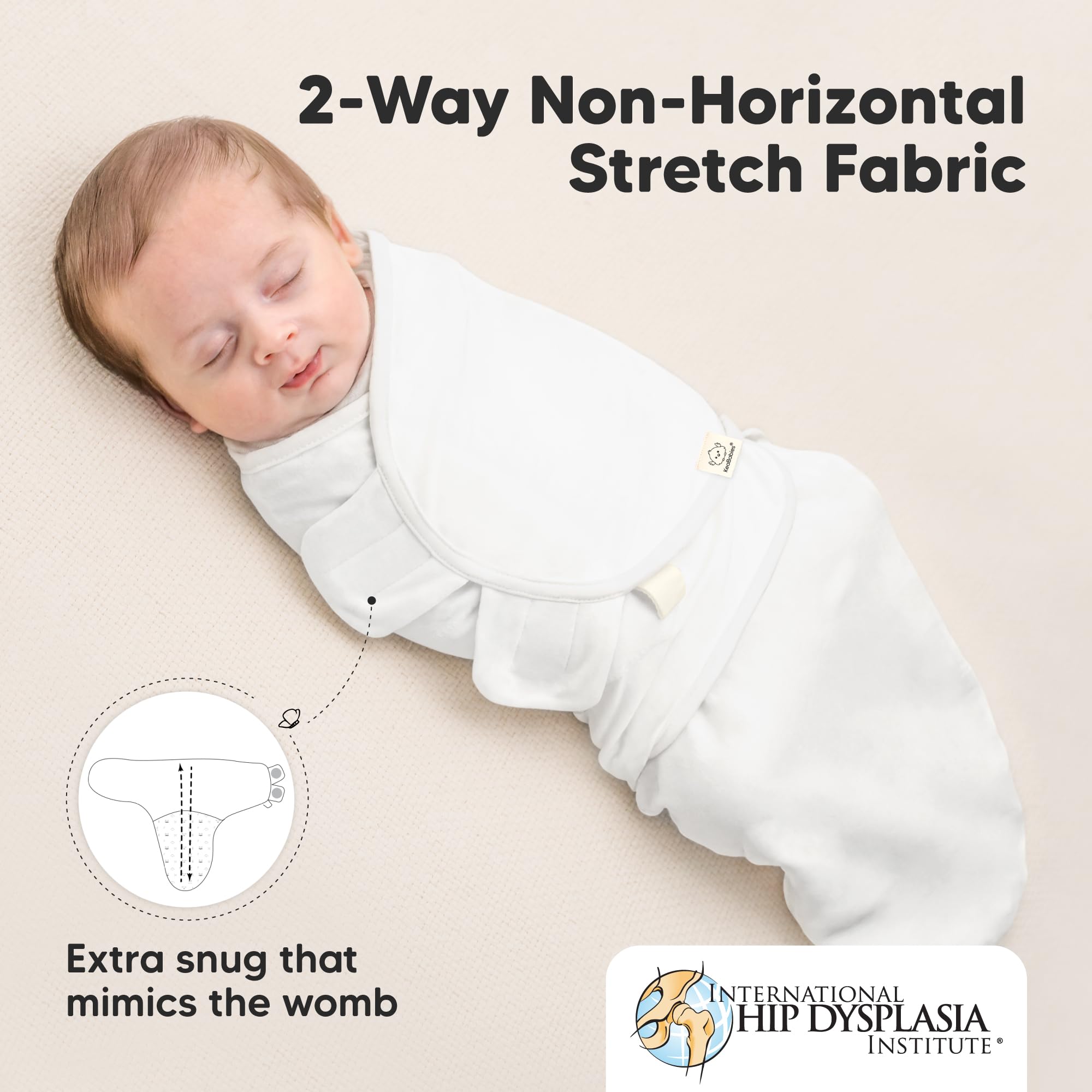 KeaBabies Easy 4-Step Swaddle Daffodil for quick, secure wrapping