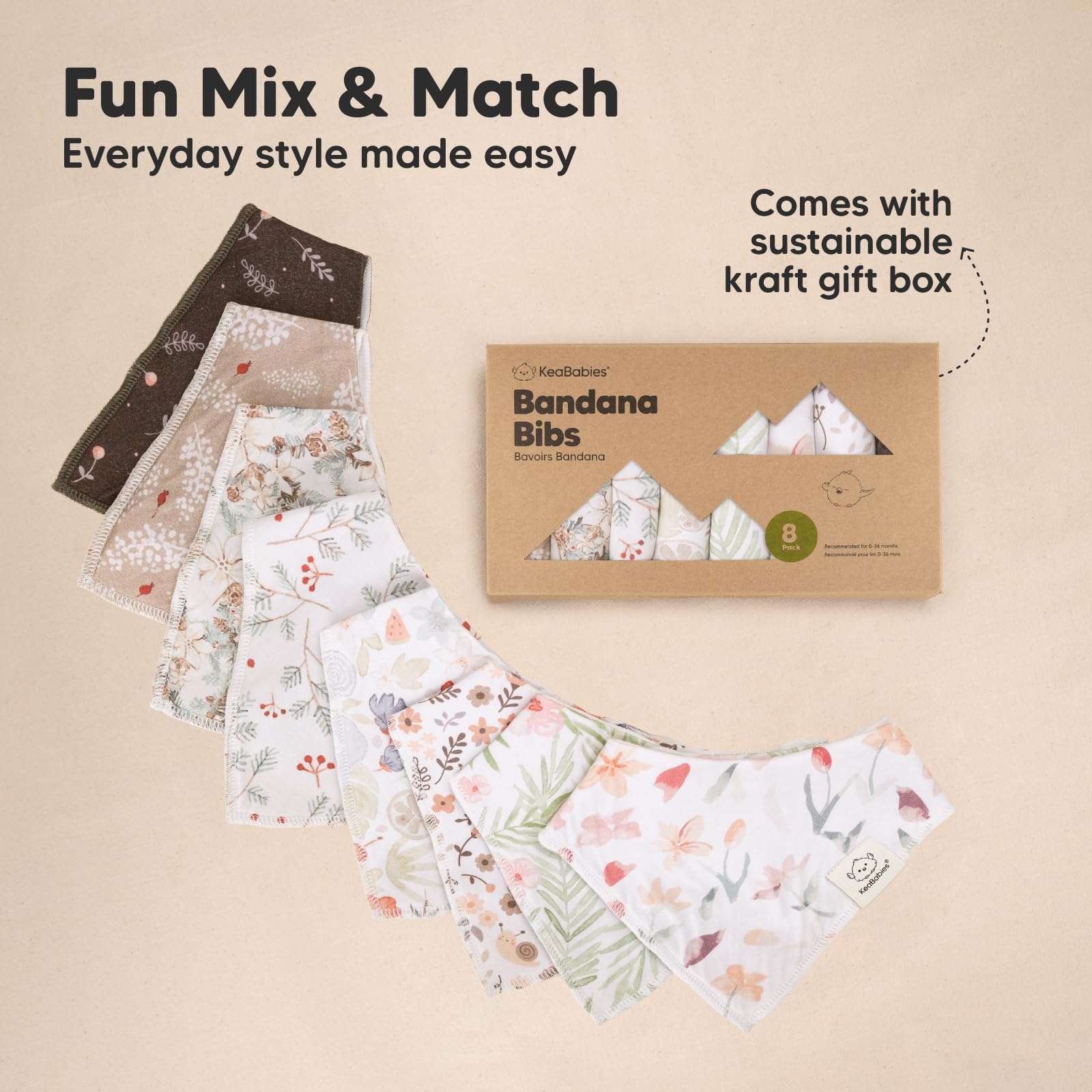 KeaBabies easy-care bibs are machine washable for busy families