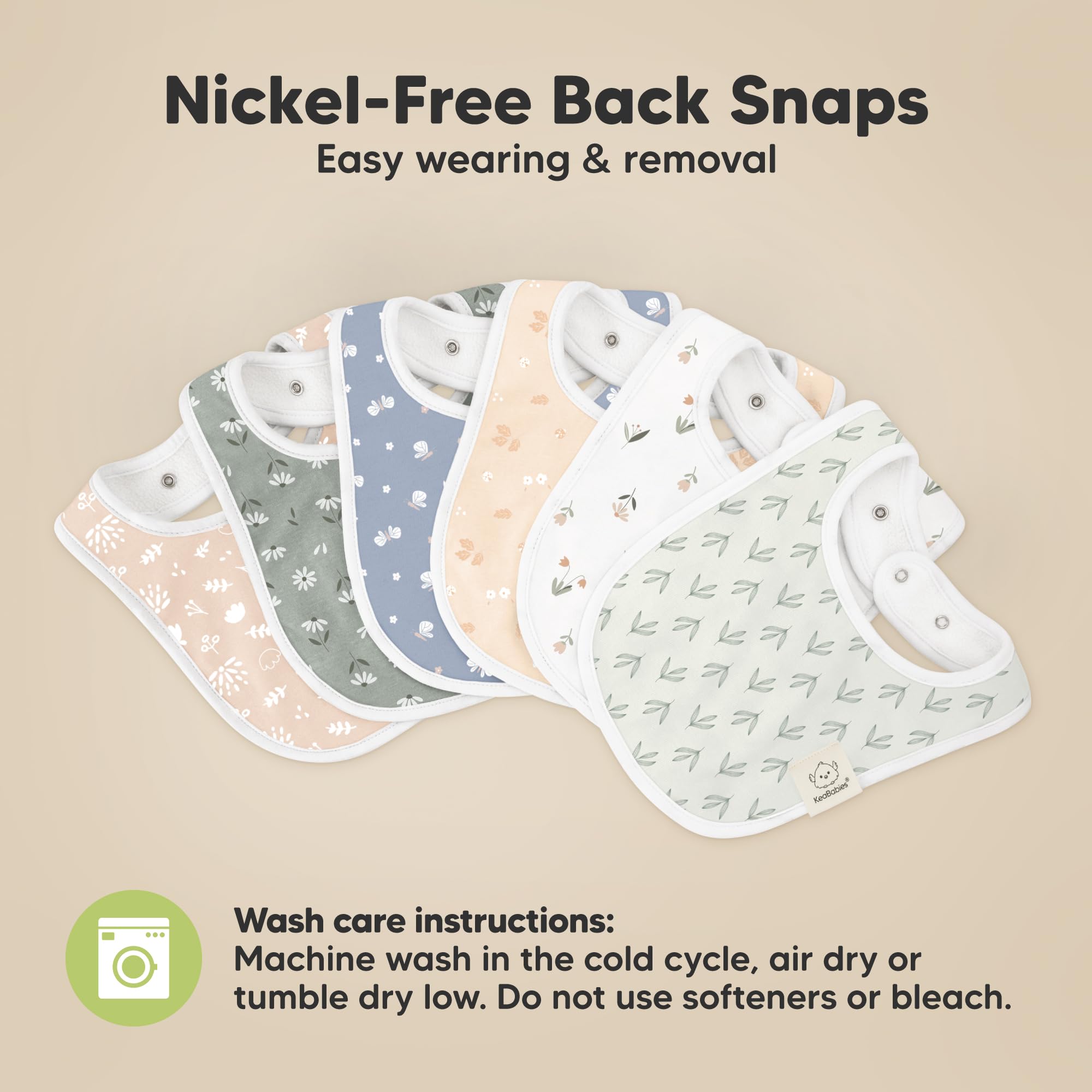 KeaBabies easy-clean bibs simplify post-meal cleanup and drying