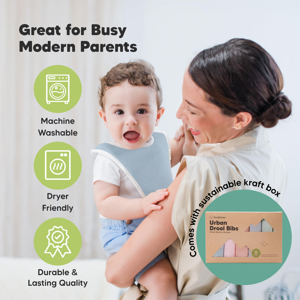KeaBabies easy-clean fabrics make quick cleanup after feeding.