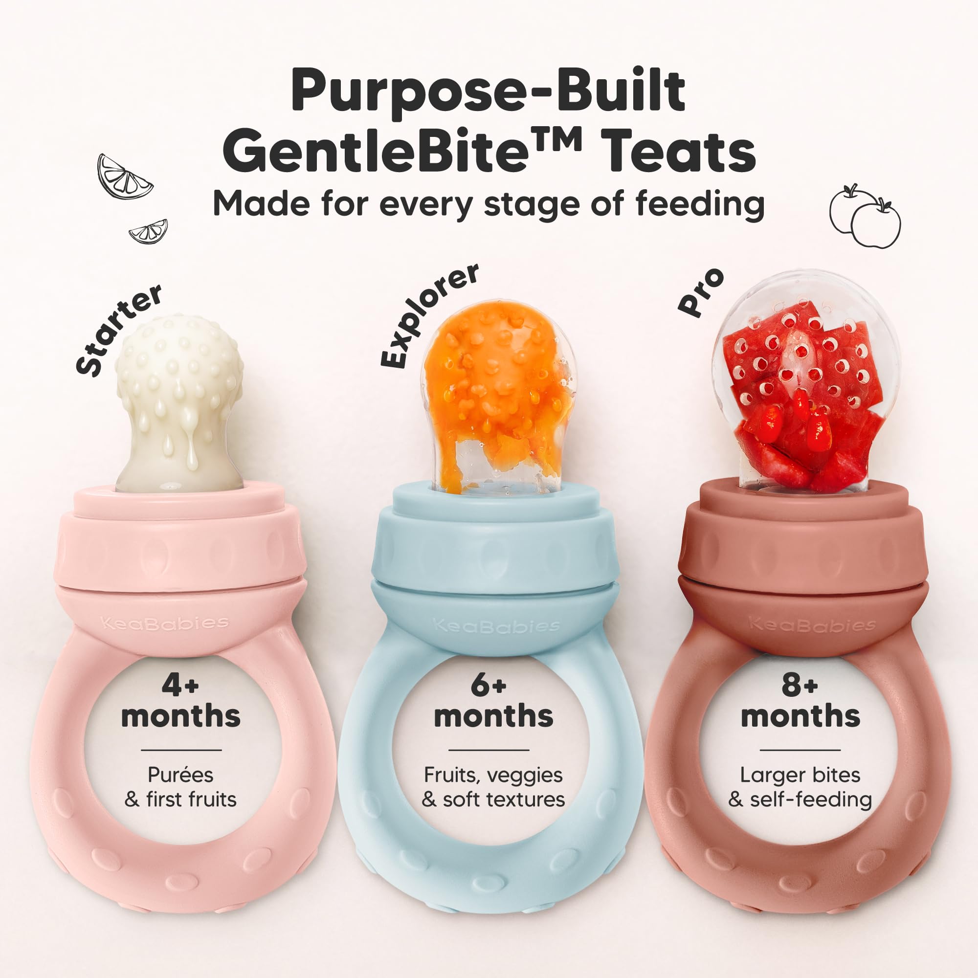 KeaBabies easy-clean four-piece design for busy parents.