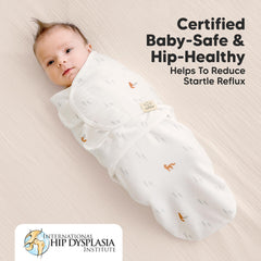KeaBabies easy diaper change zipper swaddle in use