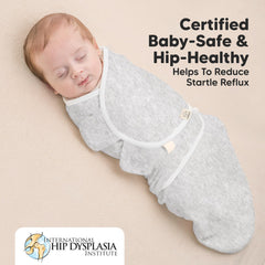 KeaBabies zippered swaddle enables easy diaper changes without unwrap.