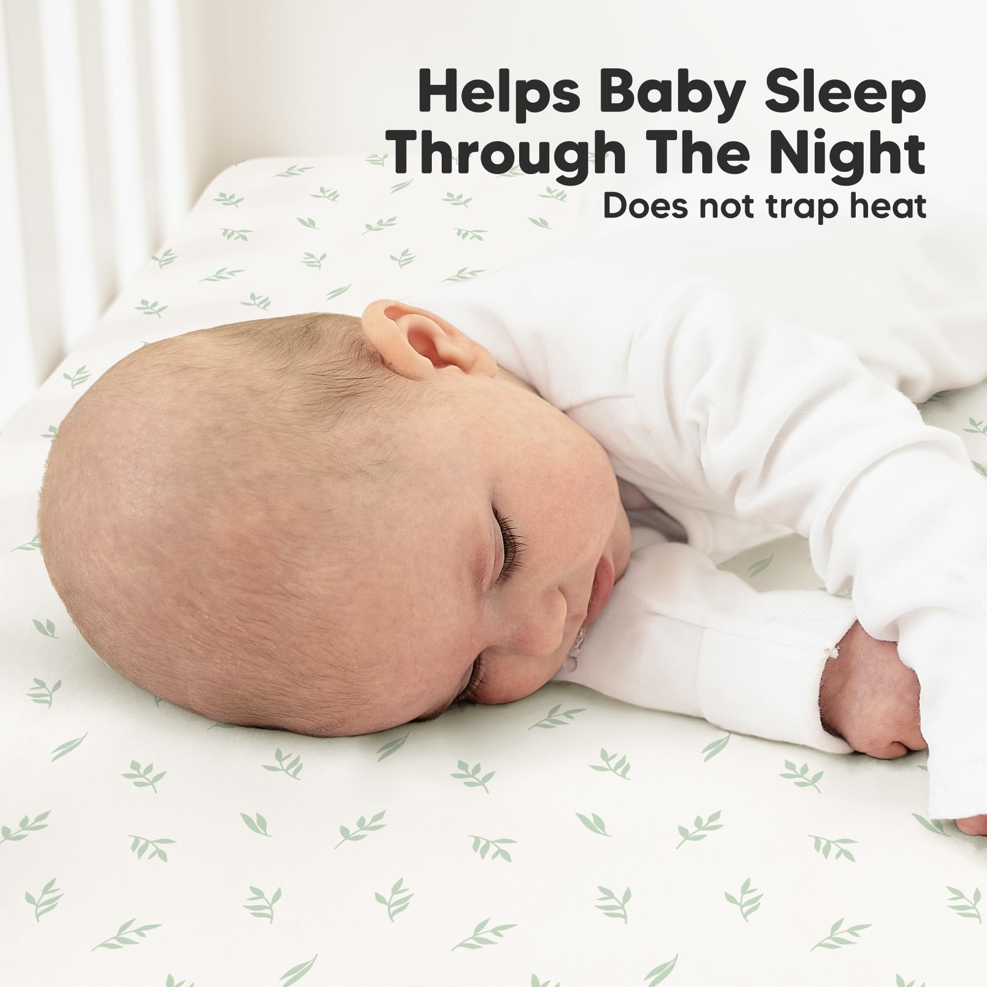KeaBabies easy-fit crib sheet with SnugFit Tech for quick changes