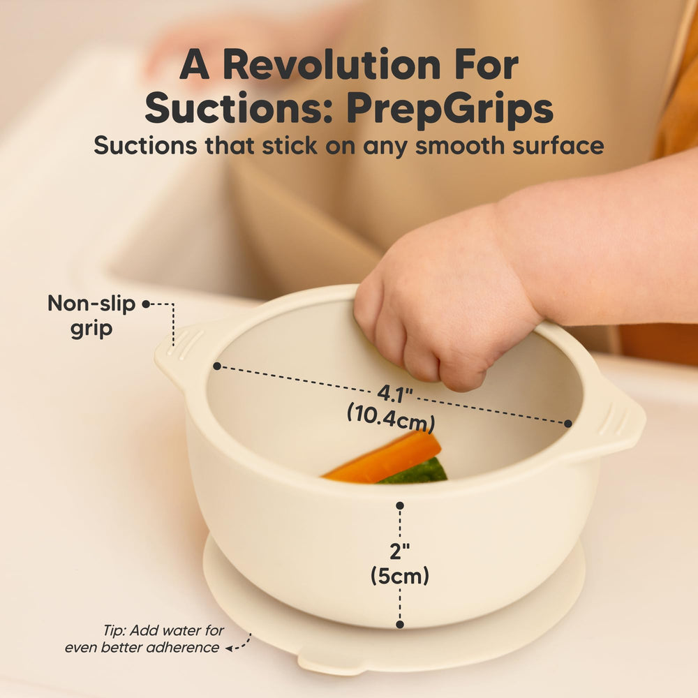 KeaBabies easy-scoop edge-stopper design aids scooping during meals