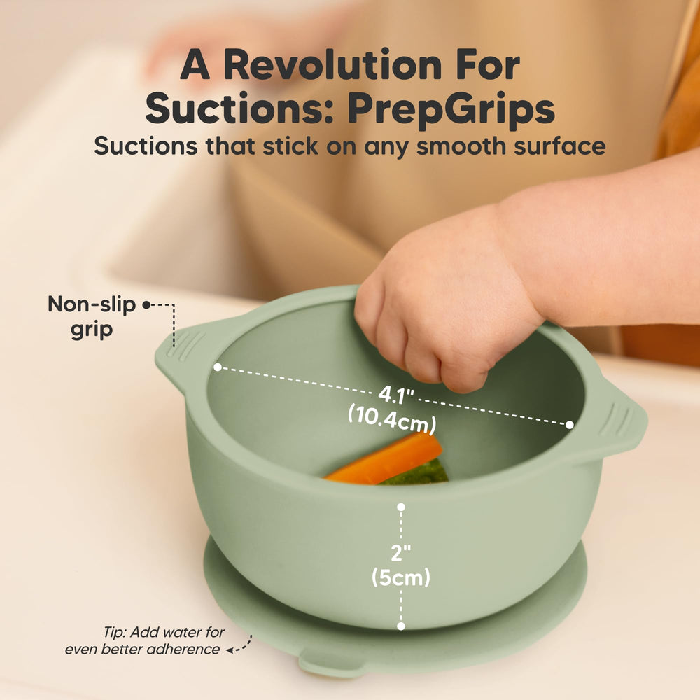 KeaBabies easy-scoop design on the bowls shows an edge stopper for quicker, cleaner scooping.