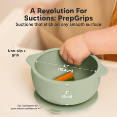 KeaBabies easy-scoop design on the bowls shows an edge stopper for quicker, cleaner scooping.