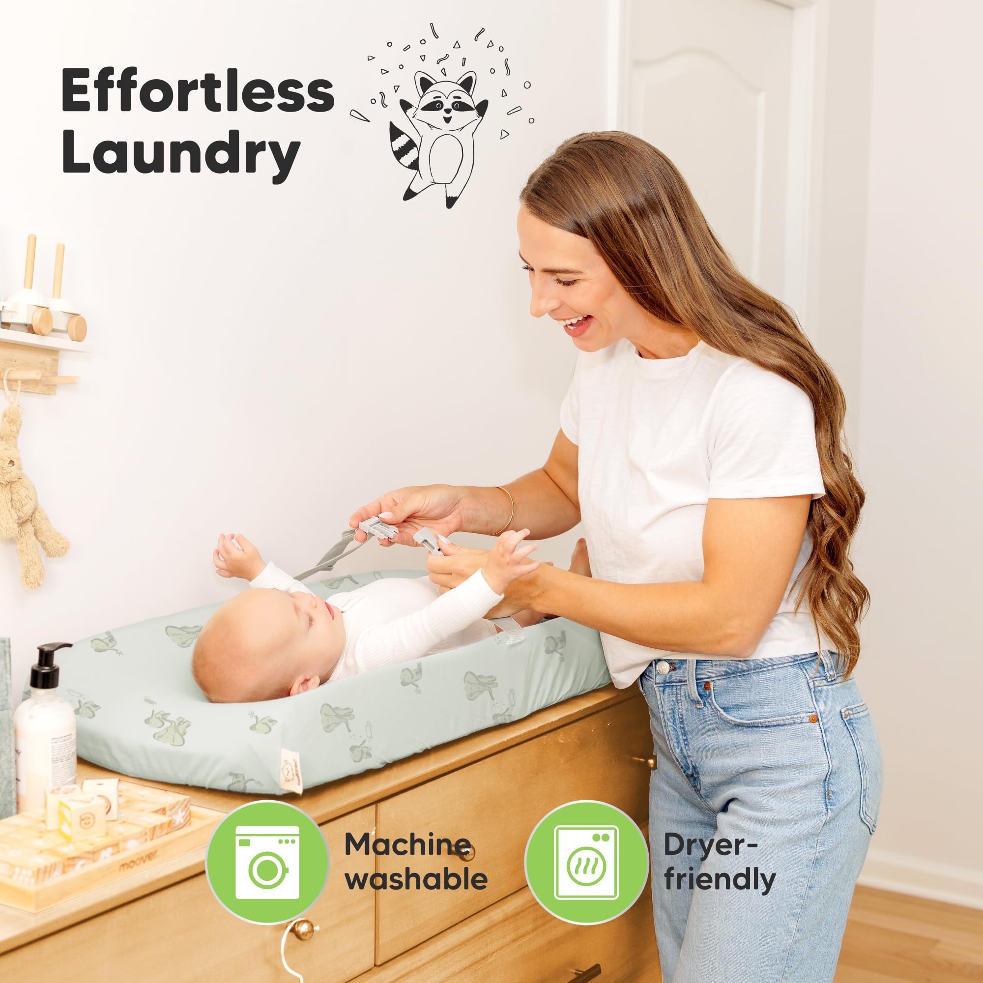 KeaBabies Elly changing pad cover is durable and machine washable