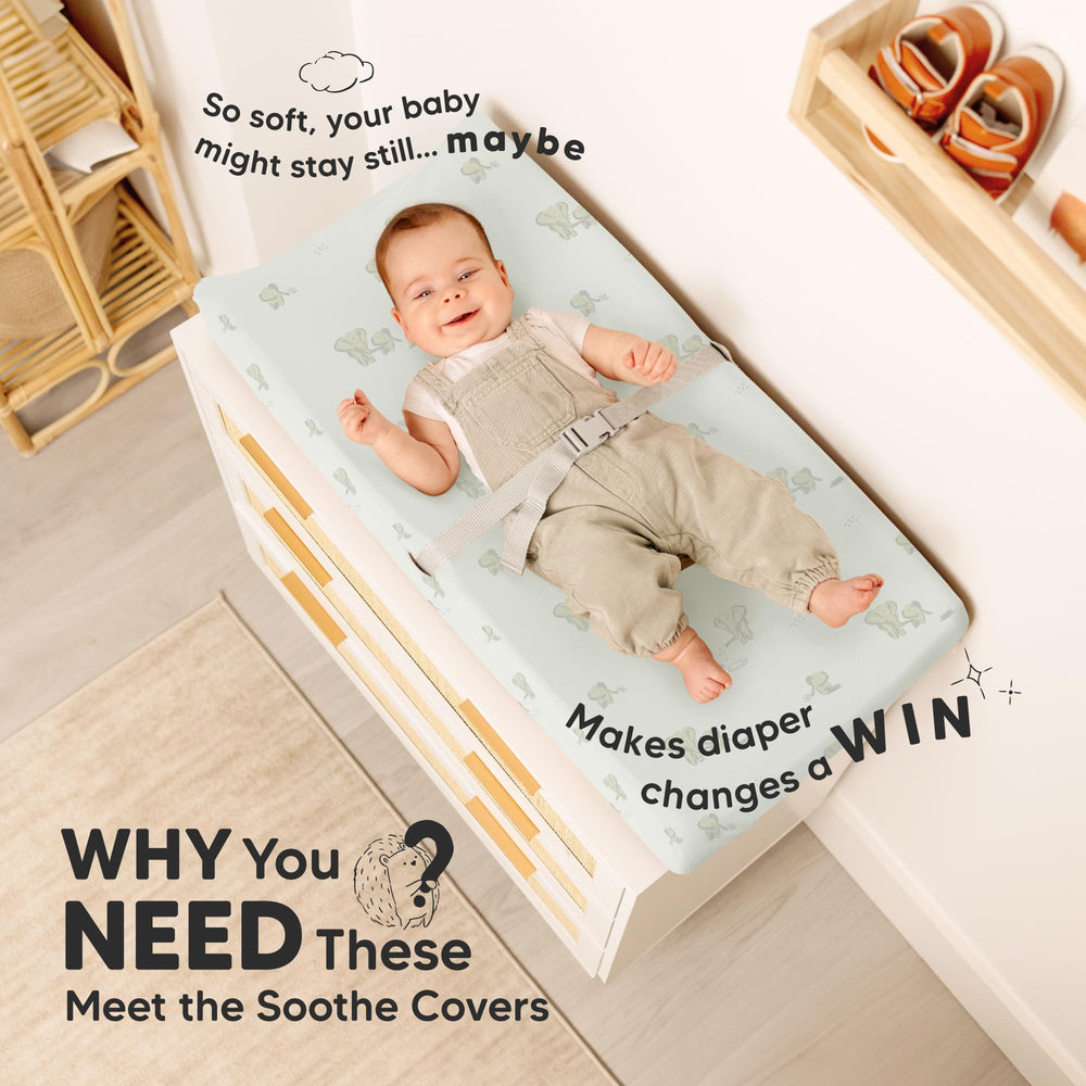 KeaBabies Elly organic cotton changing pad cover with GOTS certification