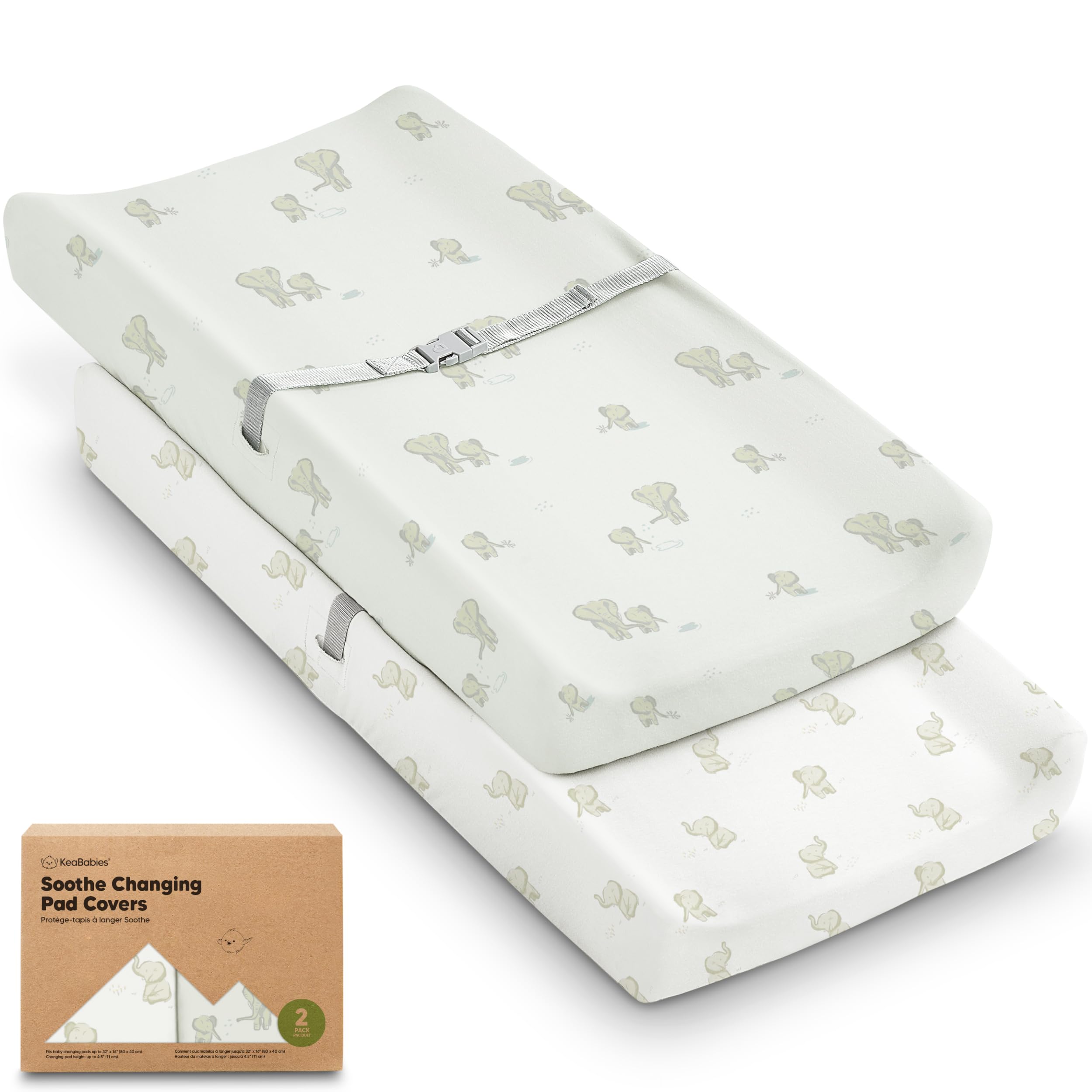 KeaBabies Elly changing pad cover in soft cotton for gentle diaper changes