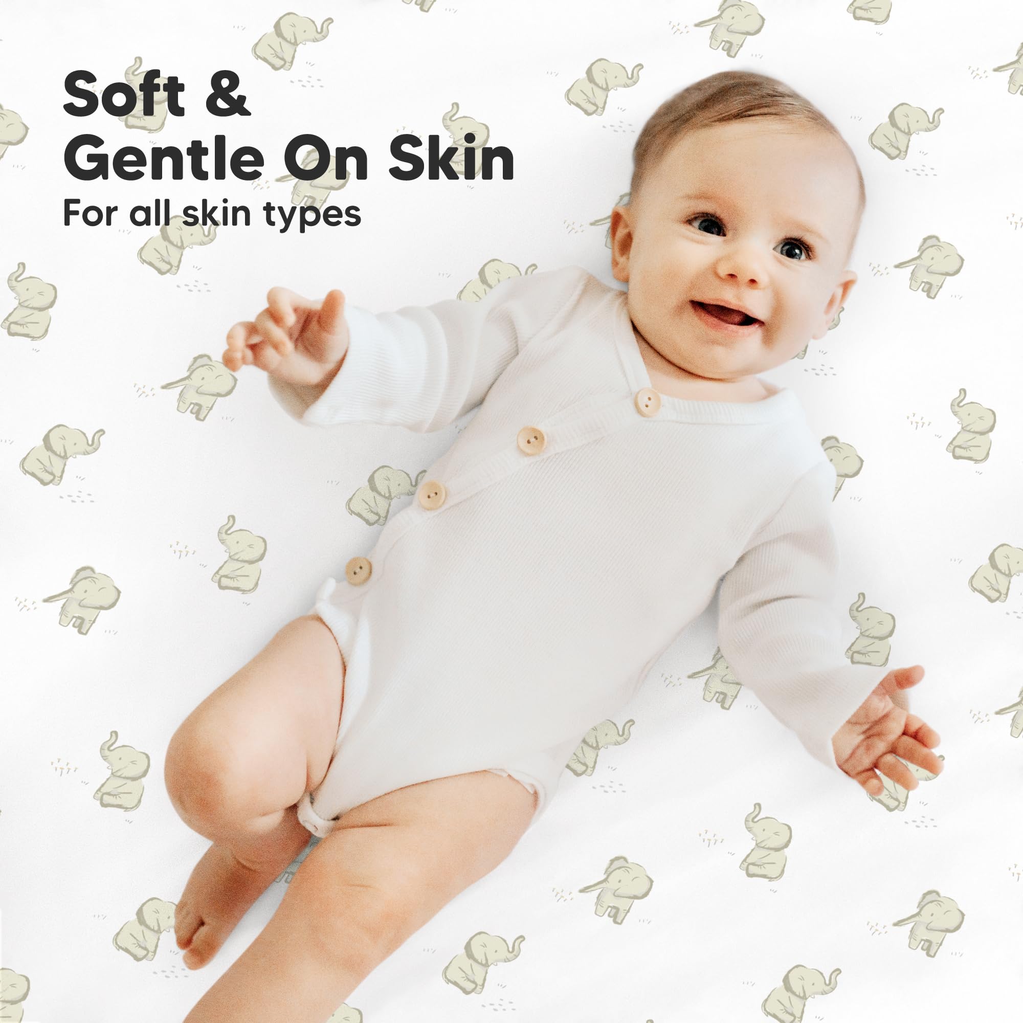 KeaBabies Elly organic cotton crib sheets offer breathable, skin-friendly comfort.