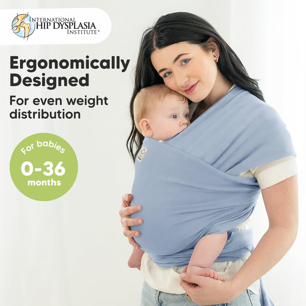 KeaBabies wrap ergonomic design highlights even weight distribution for back and shoulders