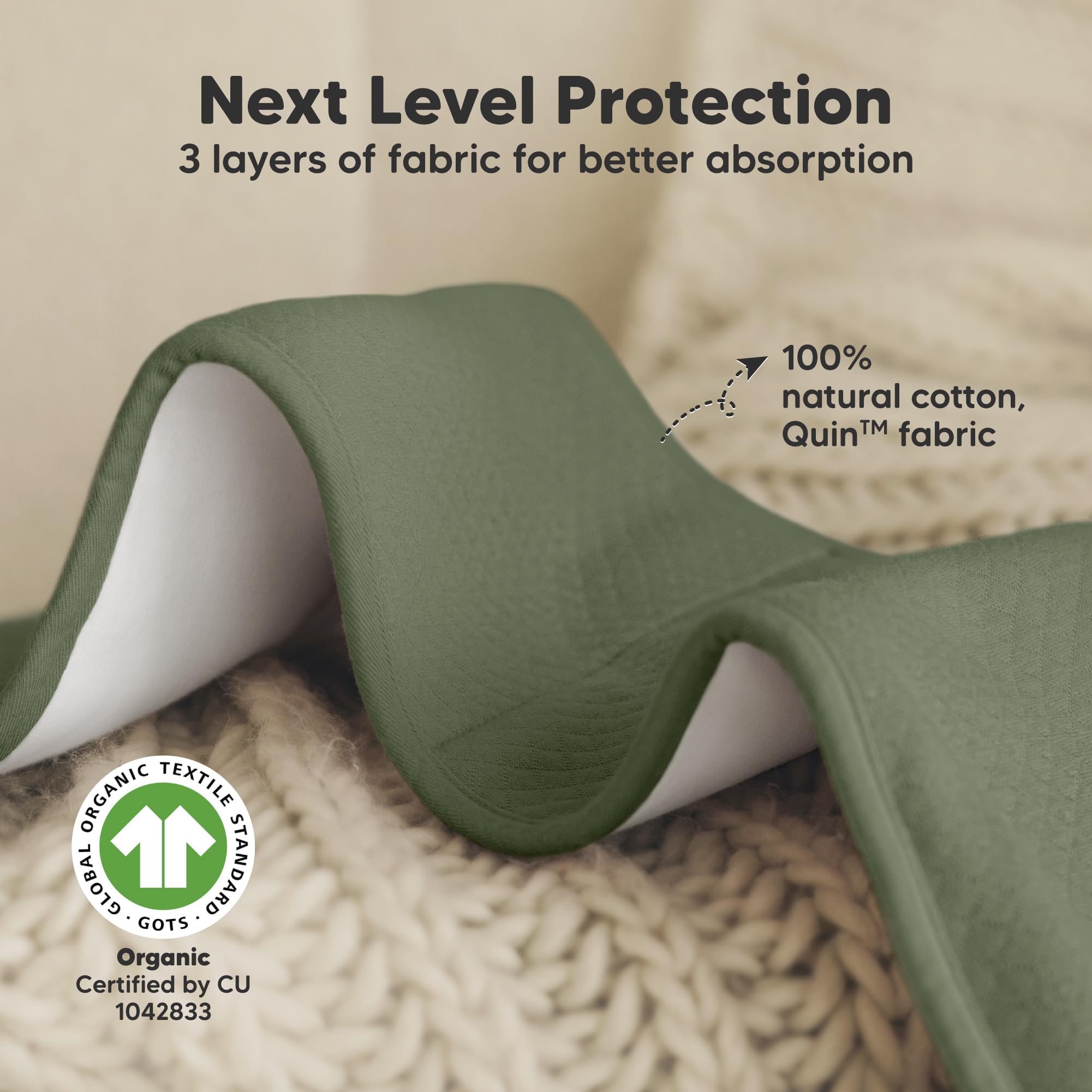 KeaBabies burp cloth ergonomic figure-8 design stays on shoulder