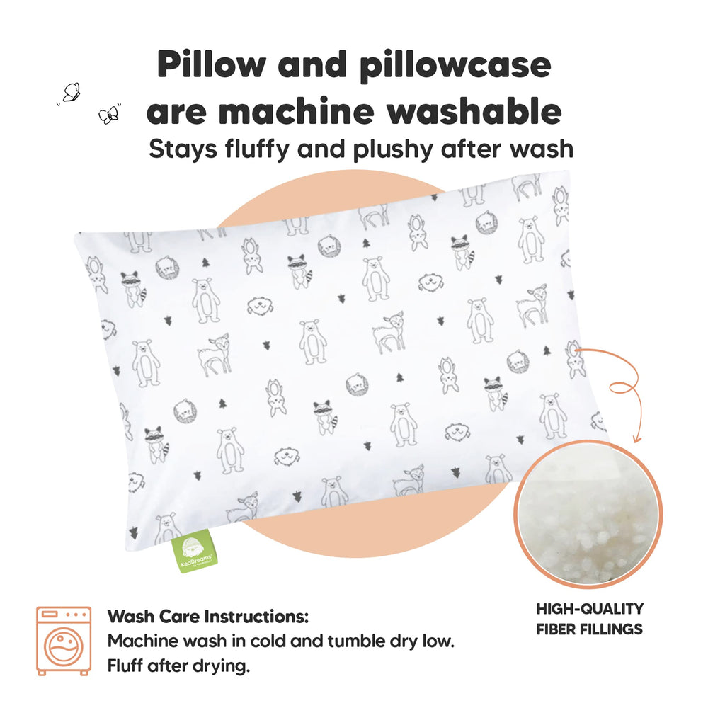 KeaBabies ergonomic toddler pillow neck support for comfy rest