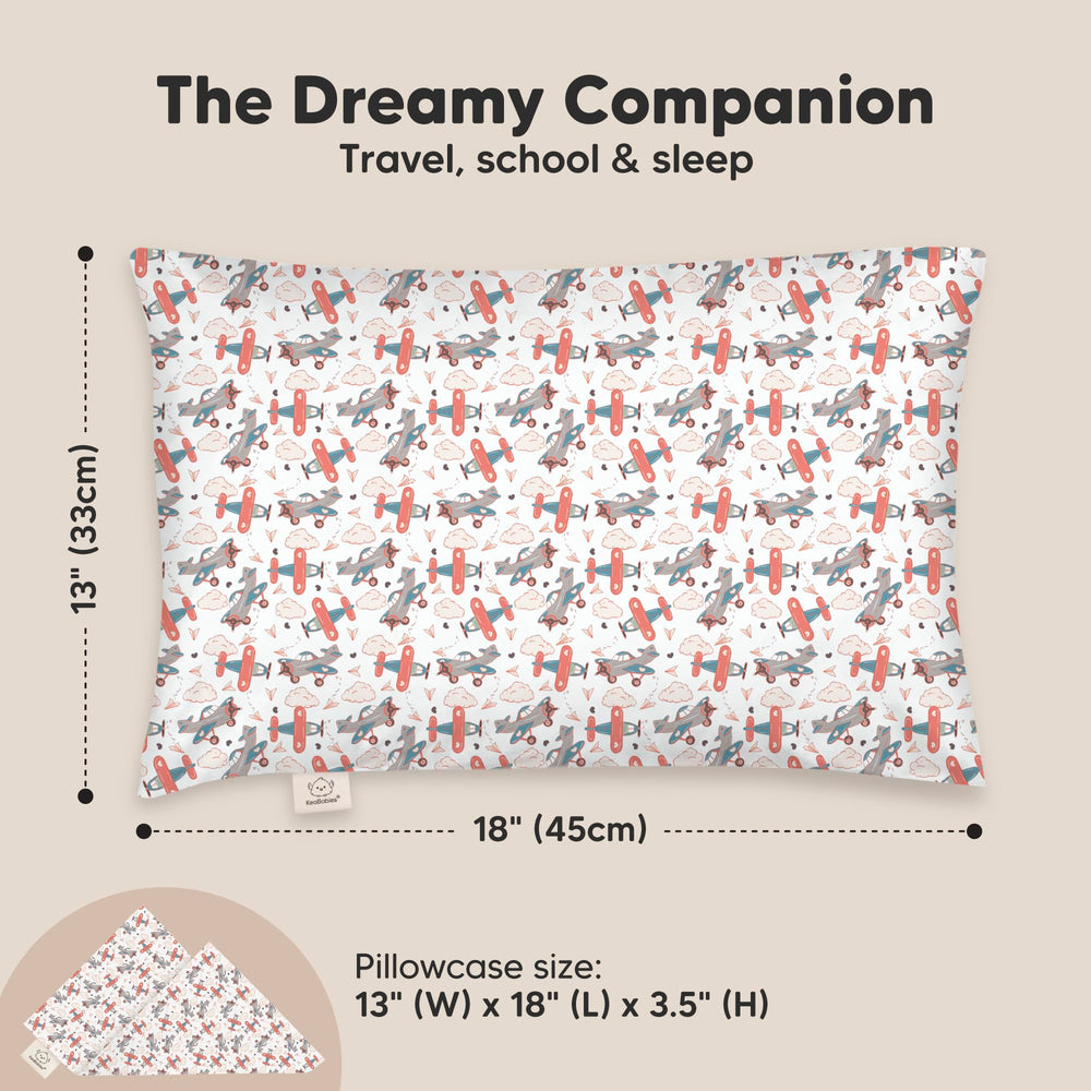Ergonomic toddler pillow from KeaBabies provides gentle head and neck alignment.