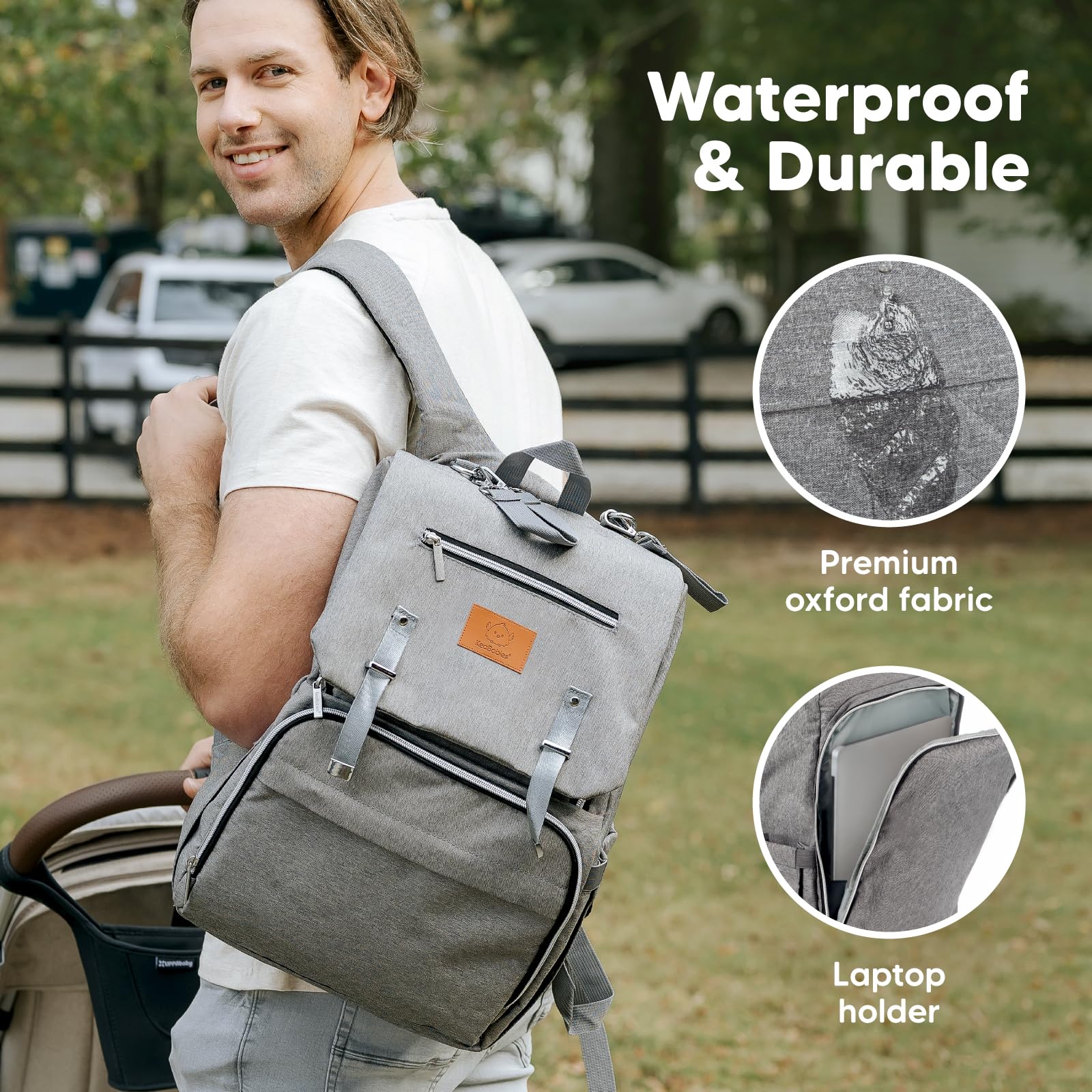 KeaBabies Explorer insulated bottle pockets keep drinks ready during outings.