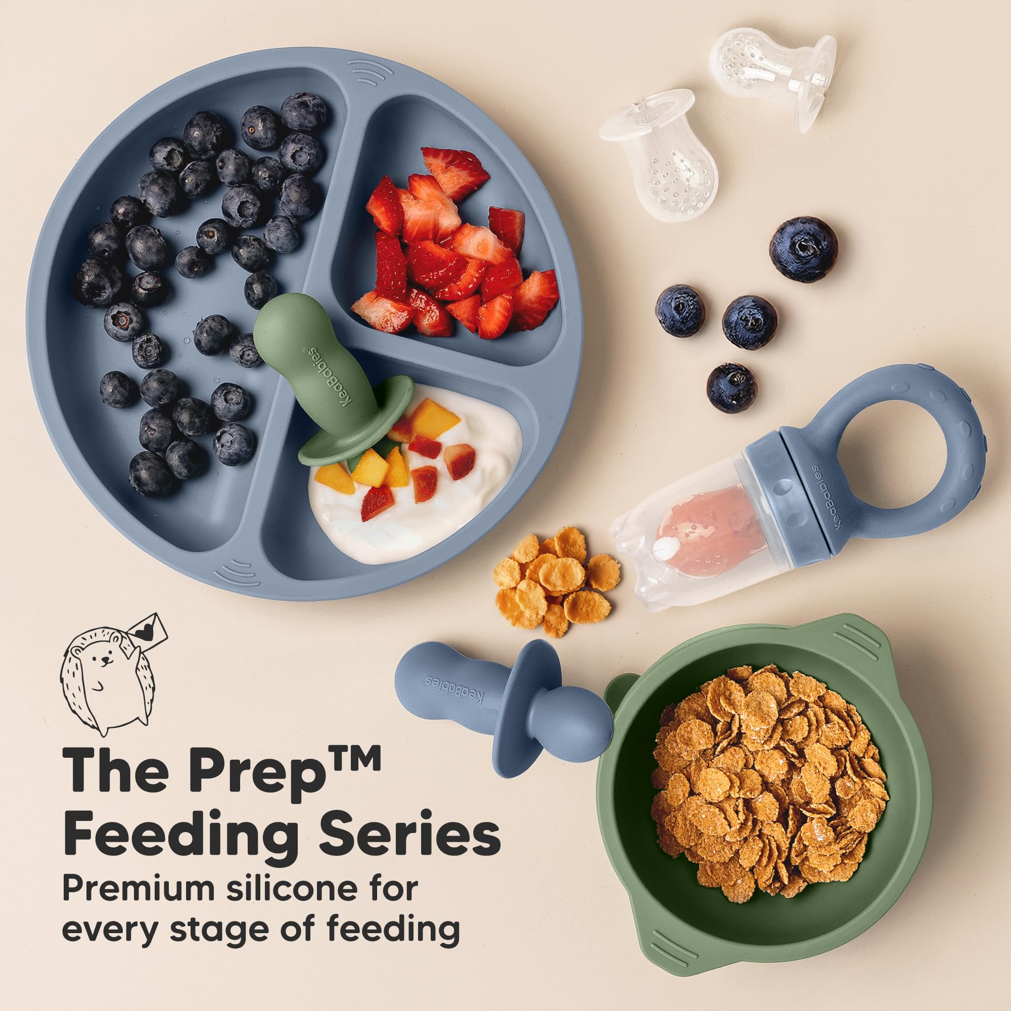 KeaBabies feeder for babies 6-12 months supports self-feeding.