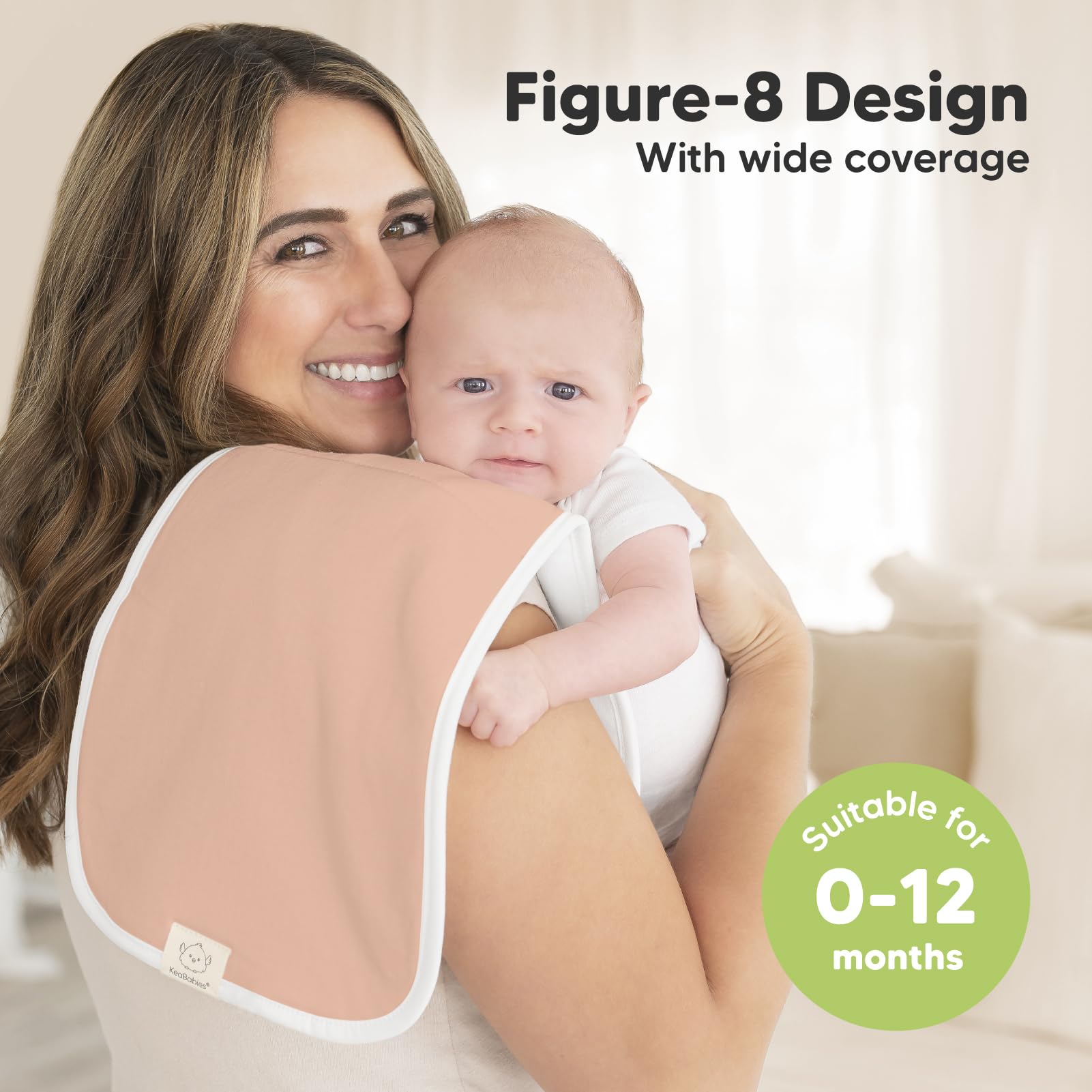KeaBabies figure-8 shoulder coverage design—secure fit to prevent slipping