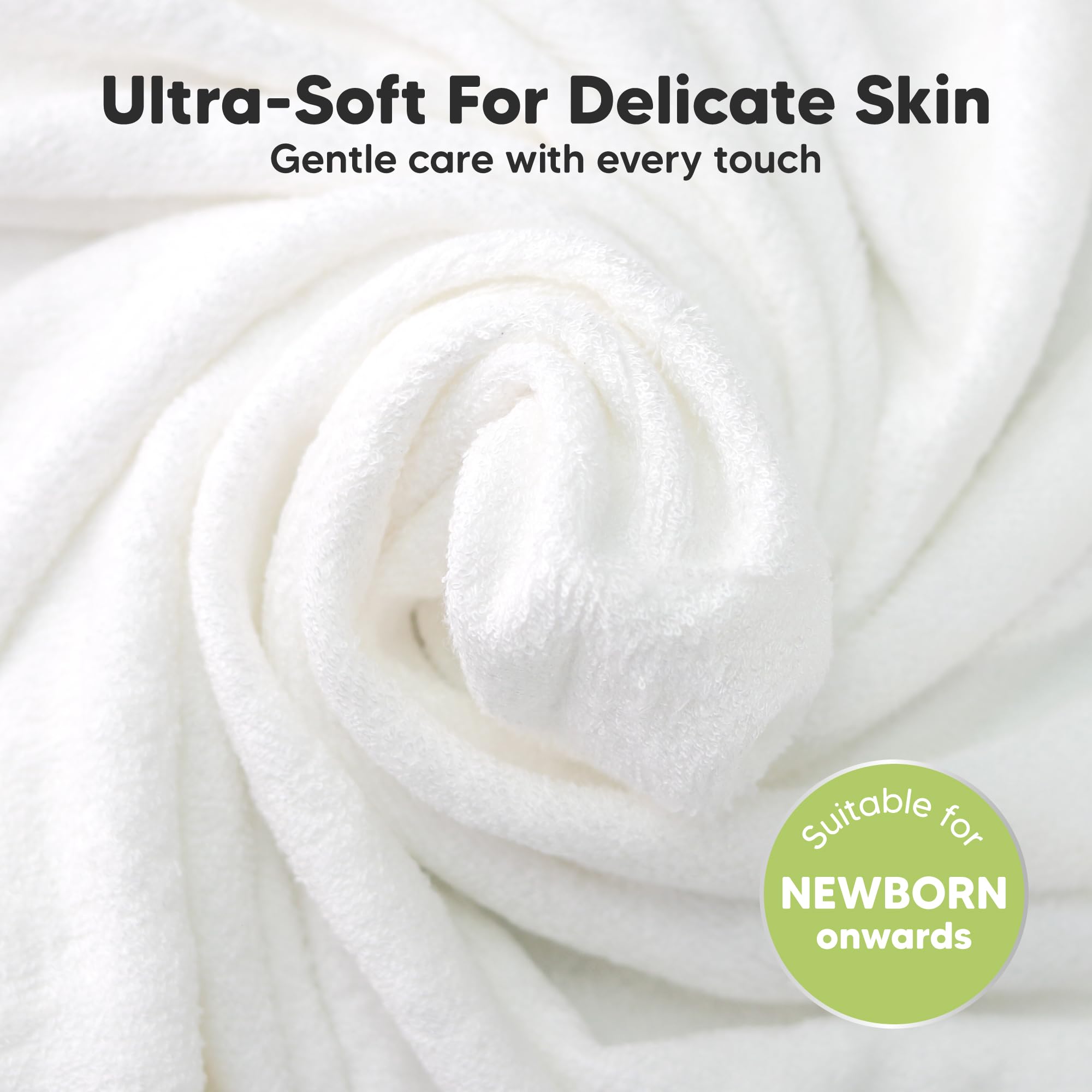 KeaBabies Fleur plush terry cloth for relaxing bath time cleansing.