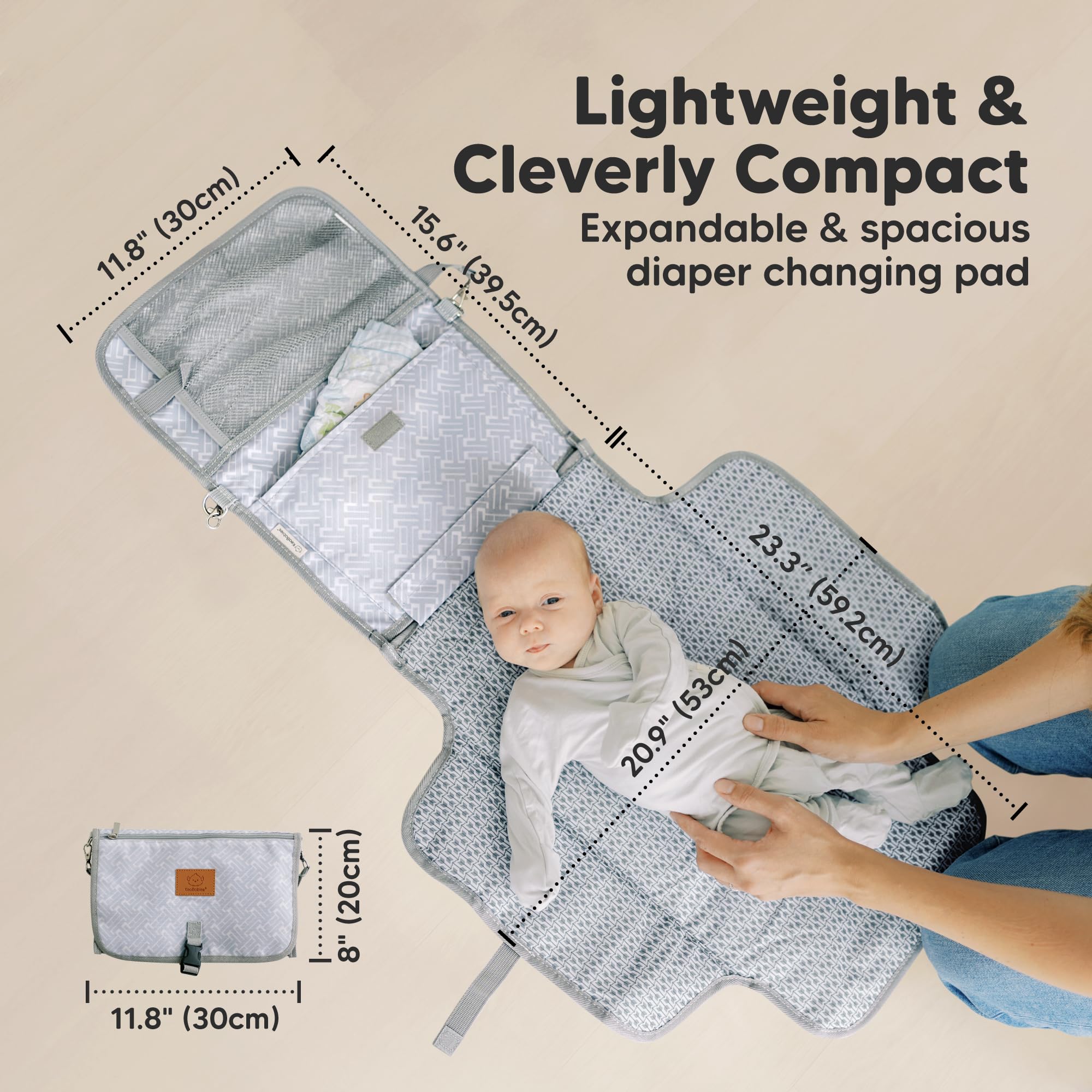 KeaBabies folded into a clutch for on-the-go storage.