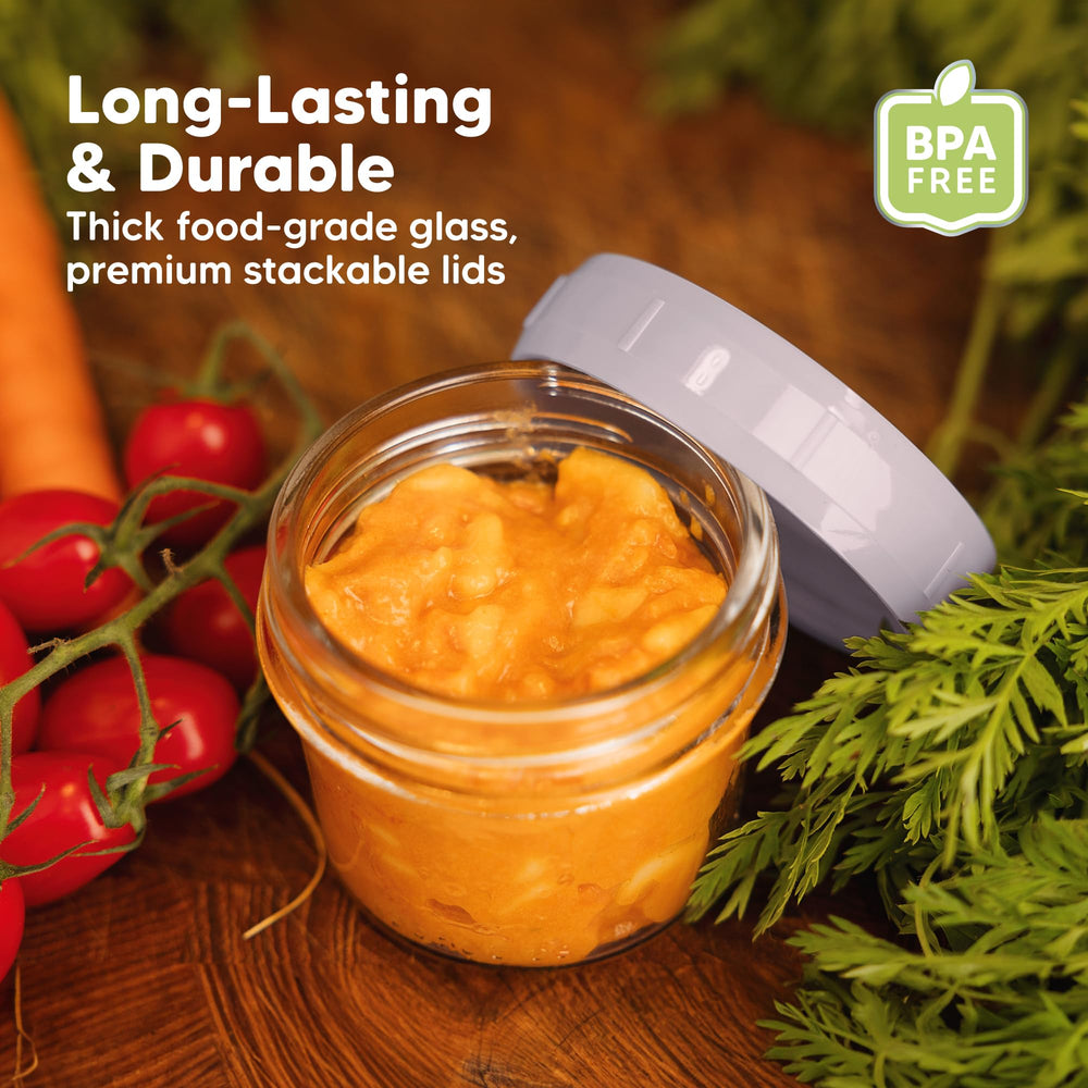 KeaBabies glass jars are food-grade and toxin-free for safe storing.