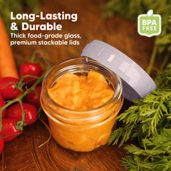 KeaBabies glass jars are food-grade and toxin-free for safe storing.