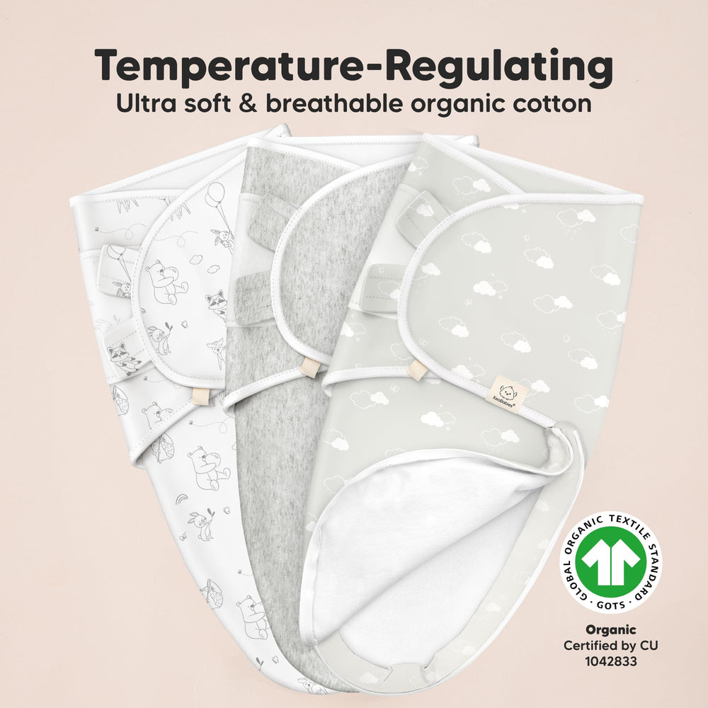 KeaBabies four-step swaddle process for easy wrapping