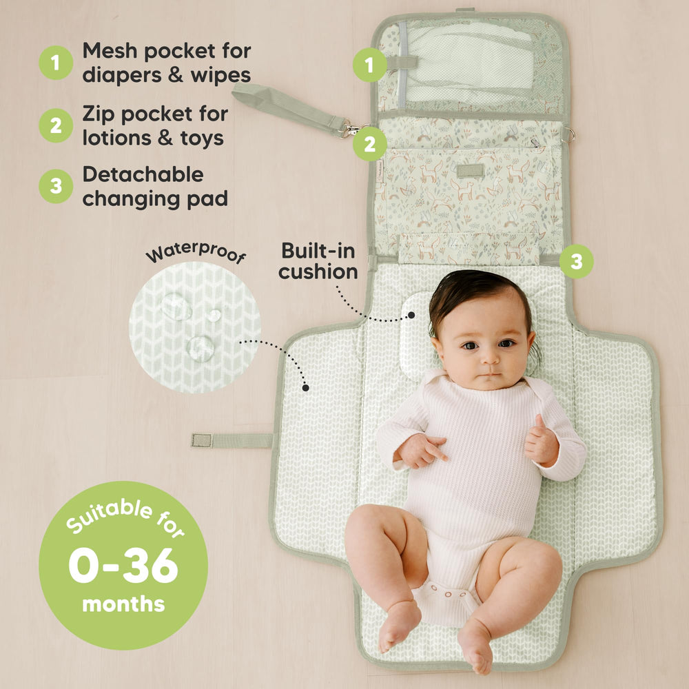 KeaBabies Fox Vale large changing area for newborn diapering.