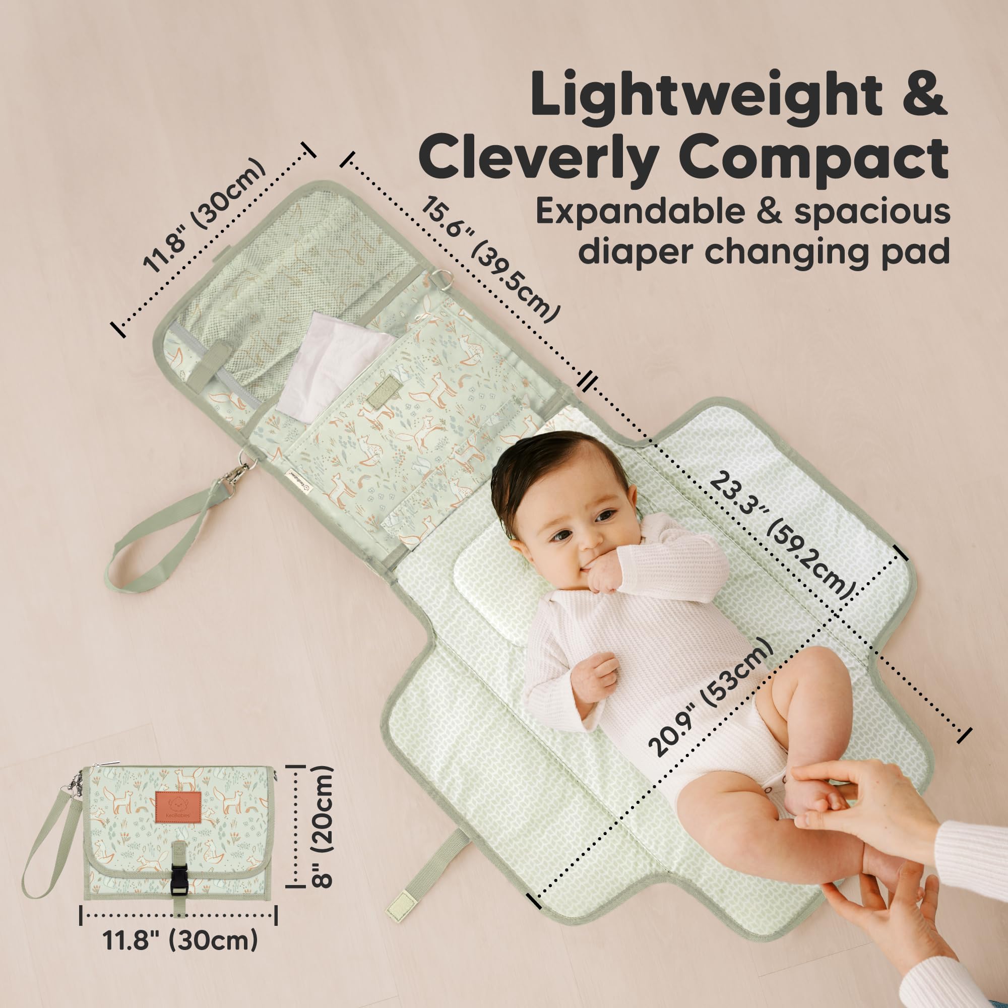 KeaBabies Fox Vale waterproof mat keeps surfaces dry.