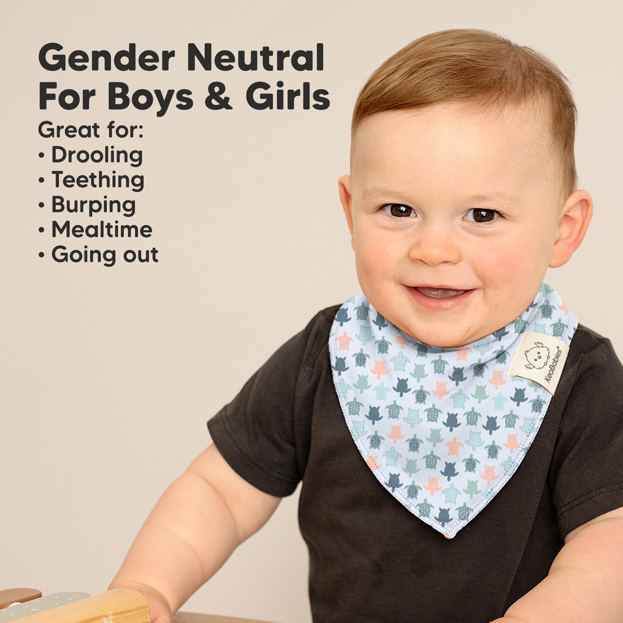 KeaBabies gender-neutral bib colors simplify coordinating outfits and daily wear