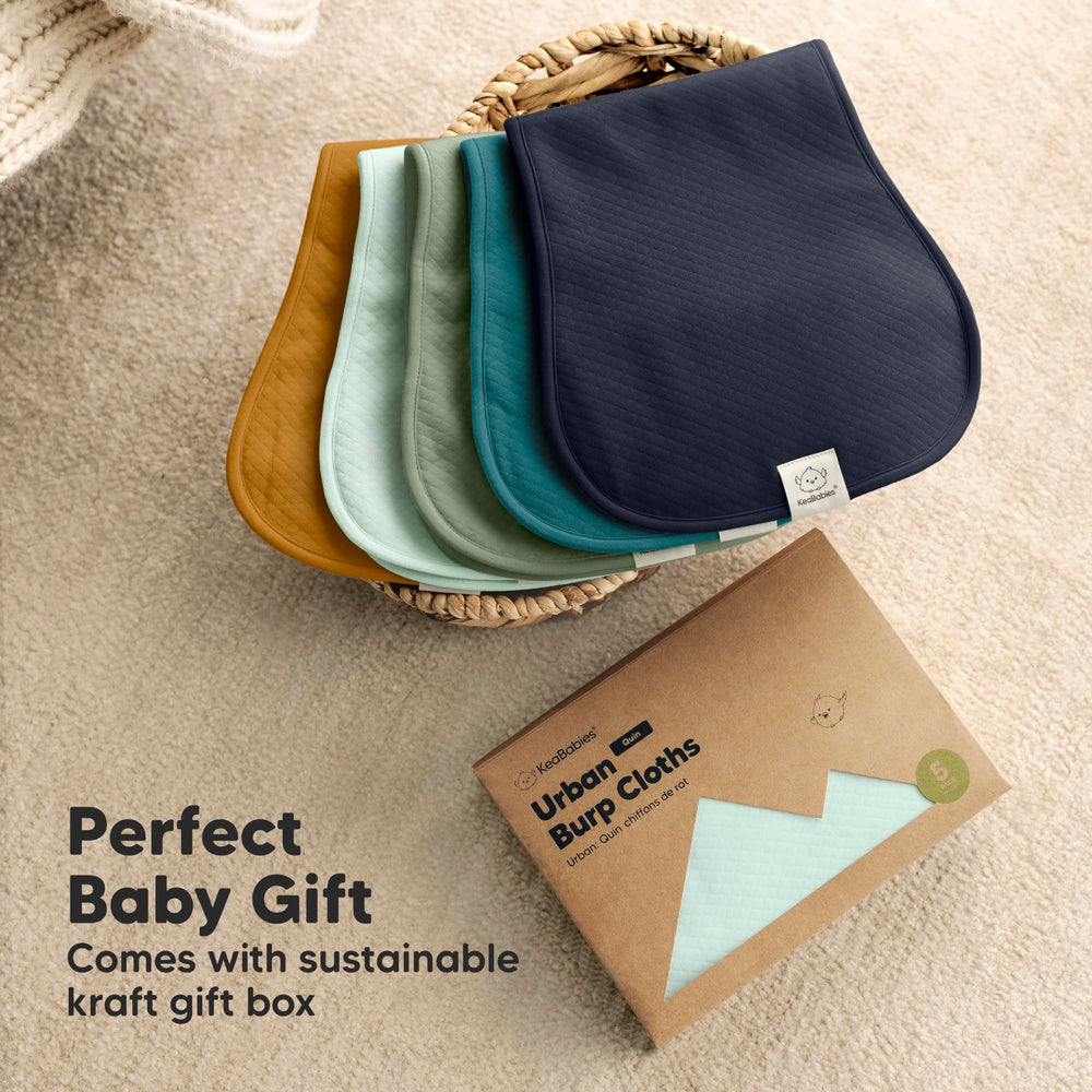 KeaBabies gender-neutral Quin burp cloths suitable for any baby