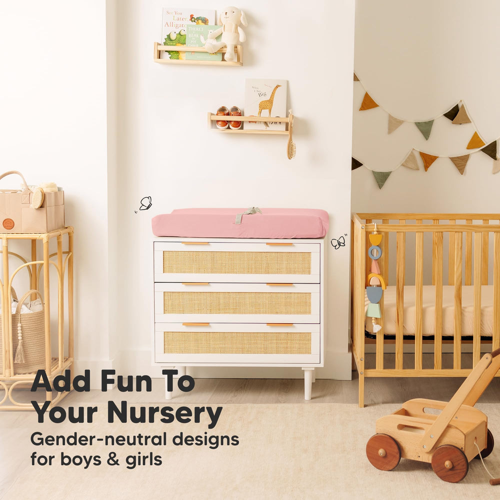KeaBabies gender-neutral rose design suits any nursery.