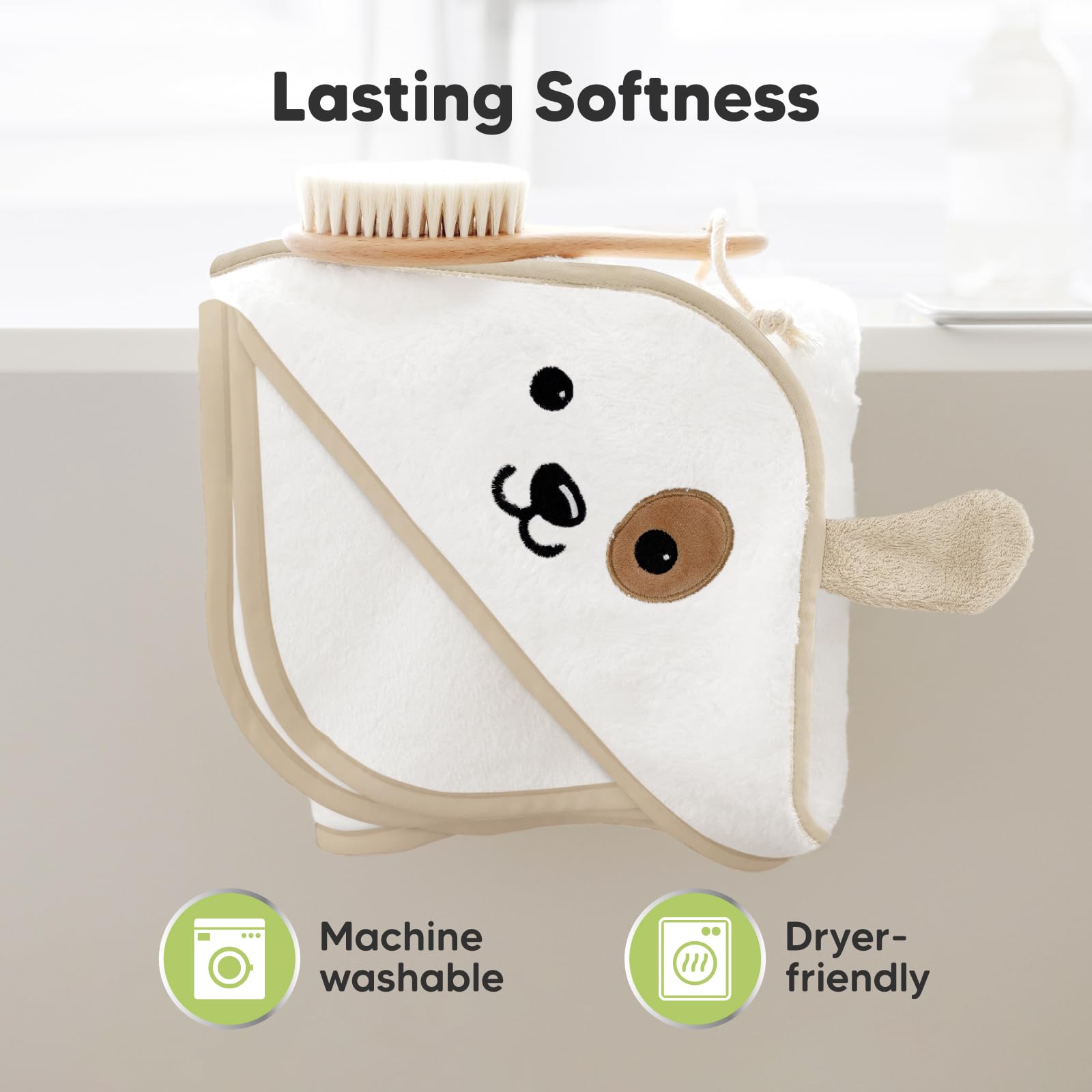 KeaBabies hooded towel gentle on sensitive skin.