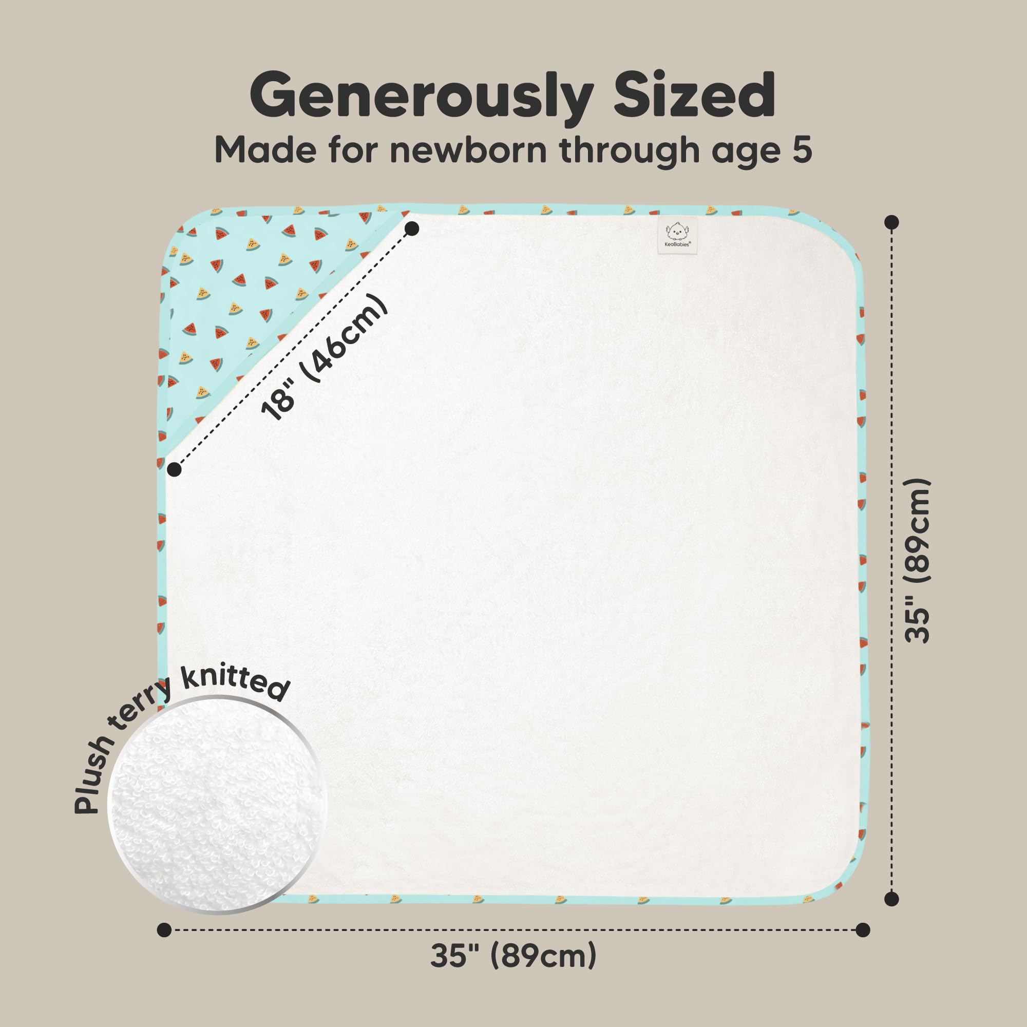 KeaBabies gentle-skin towel designed for sensitive skin and daily use