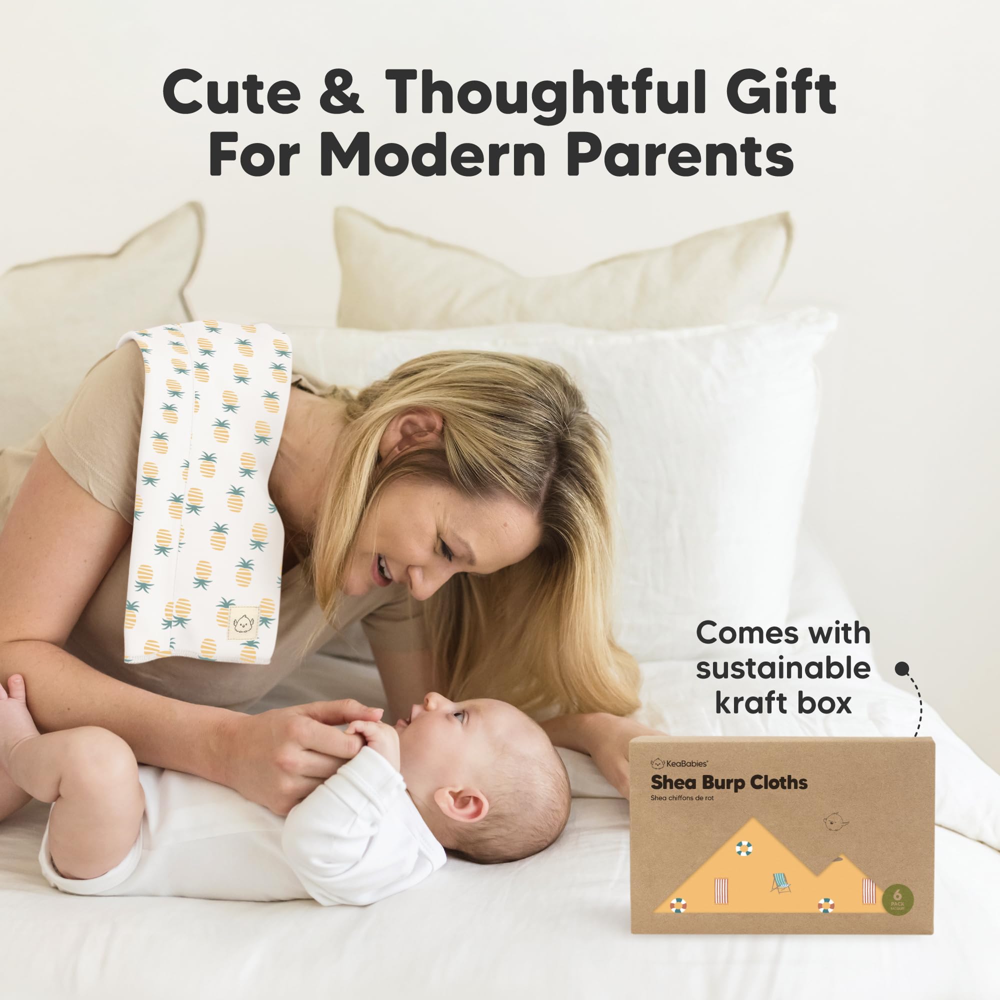 KeaBabies gift-boxed burp cloth set makes a thoughtful baby gift.