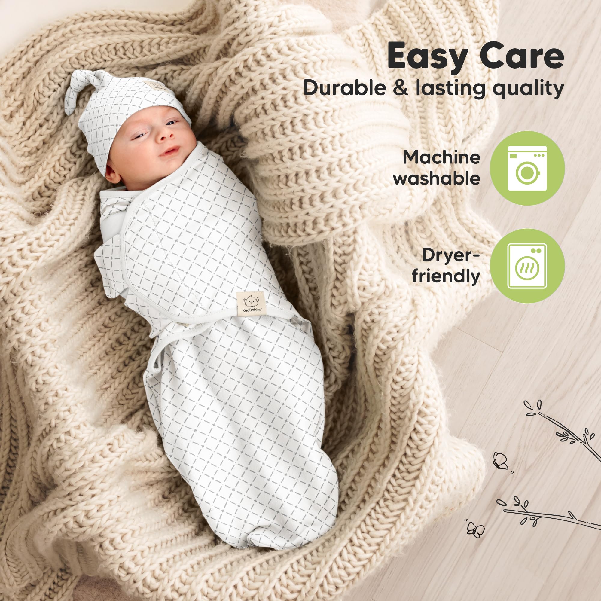 KeaBabies gift-box ready swaddle wrap for baby showers