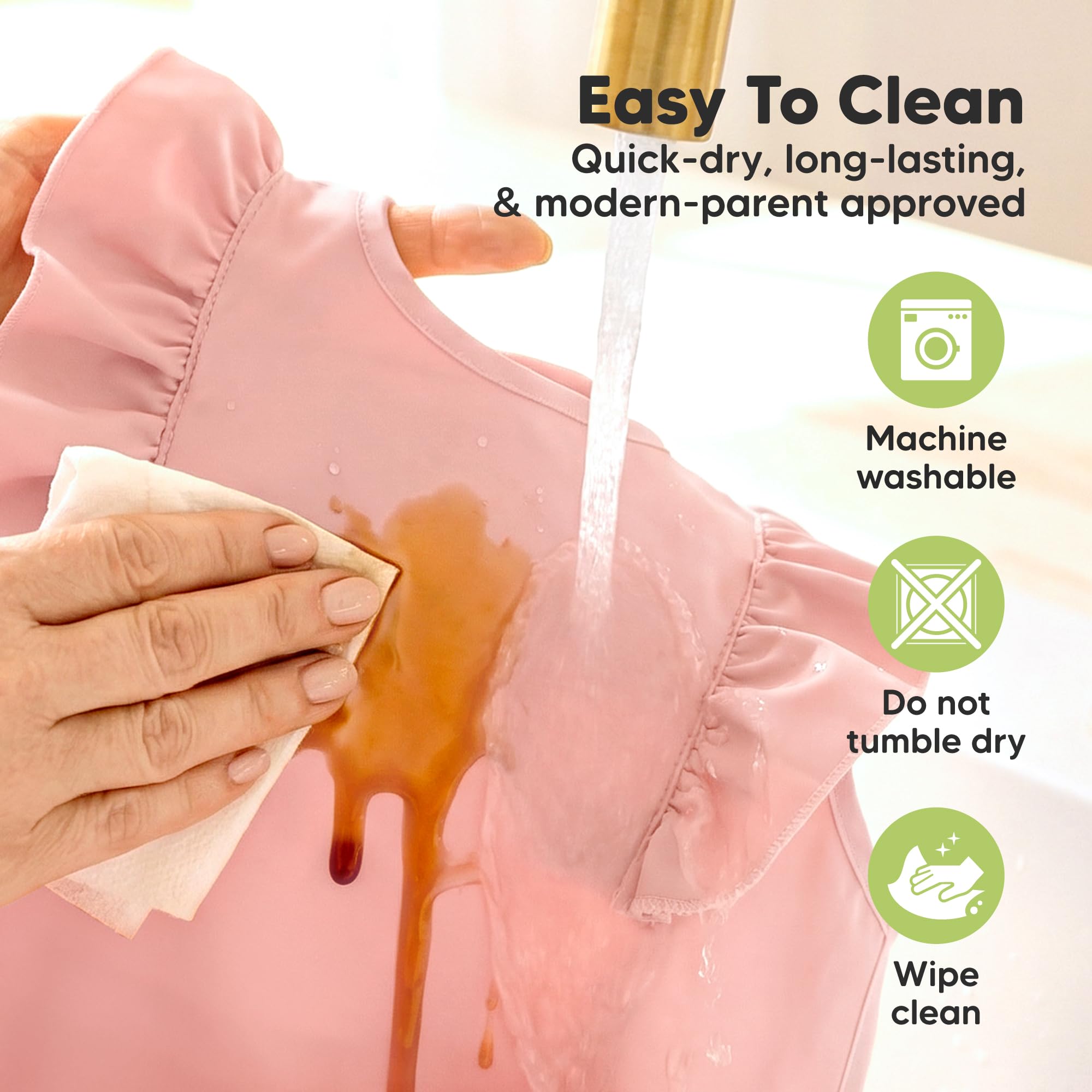 KeaBabies girls ruffles bib style for cute feeding moments