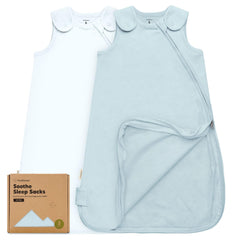 KeaBabies Glacier sleep sack 2-pack in soft organic cotton for newborns' comfort.