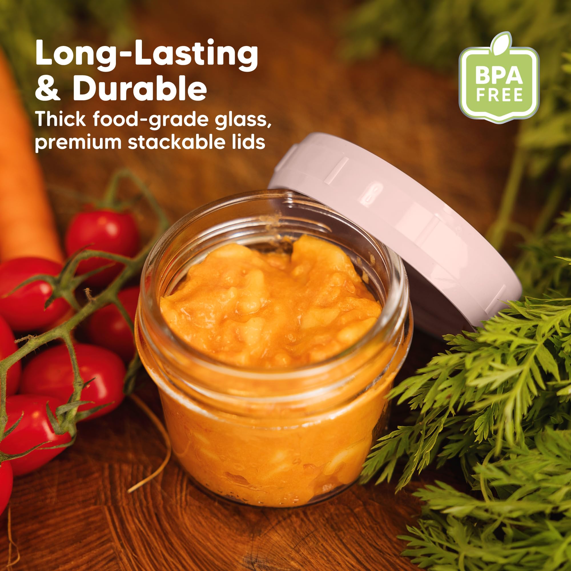 KeaBabies glass jar microwave-safe for quick reheating.