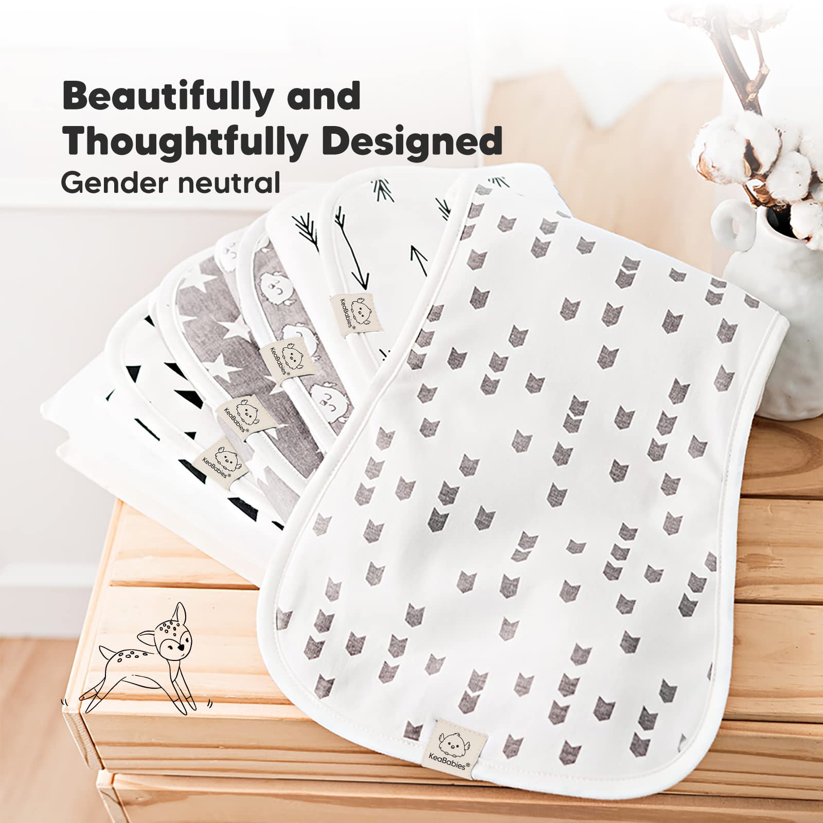 KeaBabies GOTS-certified organic cotton ensures breathable, safe materials.